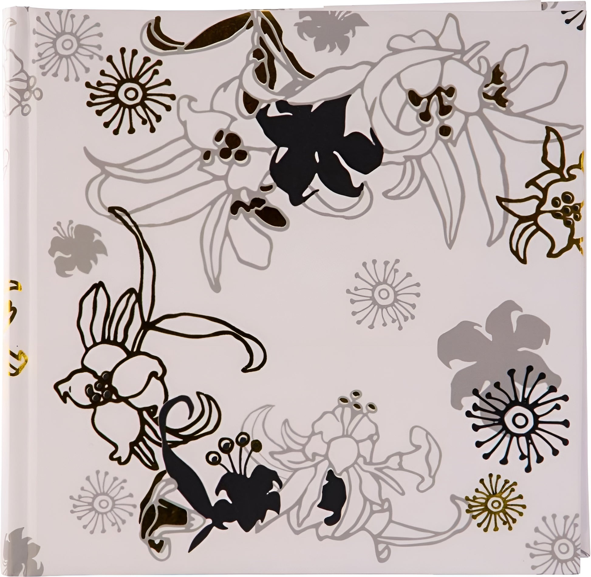 Goldbuch black and gold floral patterned cover, designed for use as a photo album.