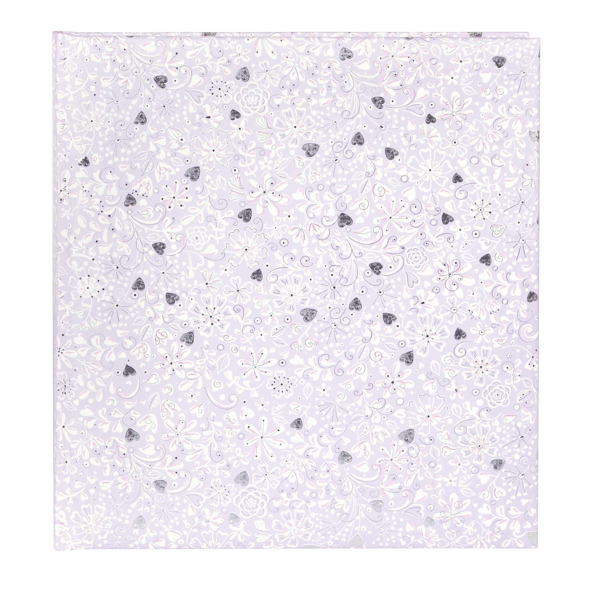 An elegant Goldbuch photo album with a lilac heart pattern, suitable for adding charm to a photo album collection.