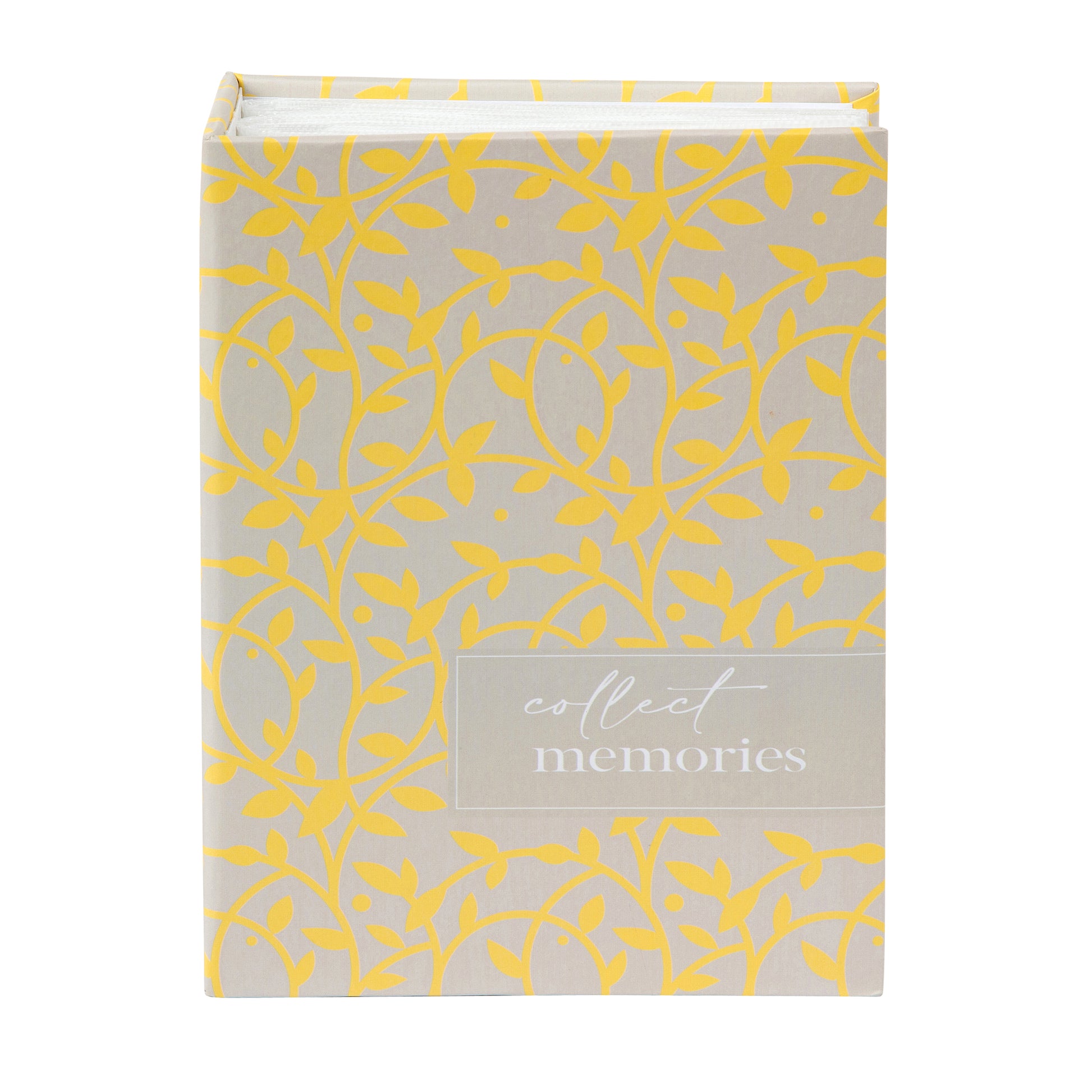 A multicolored Goldbuch photo album with elegant floral pattern.