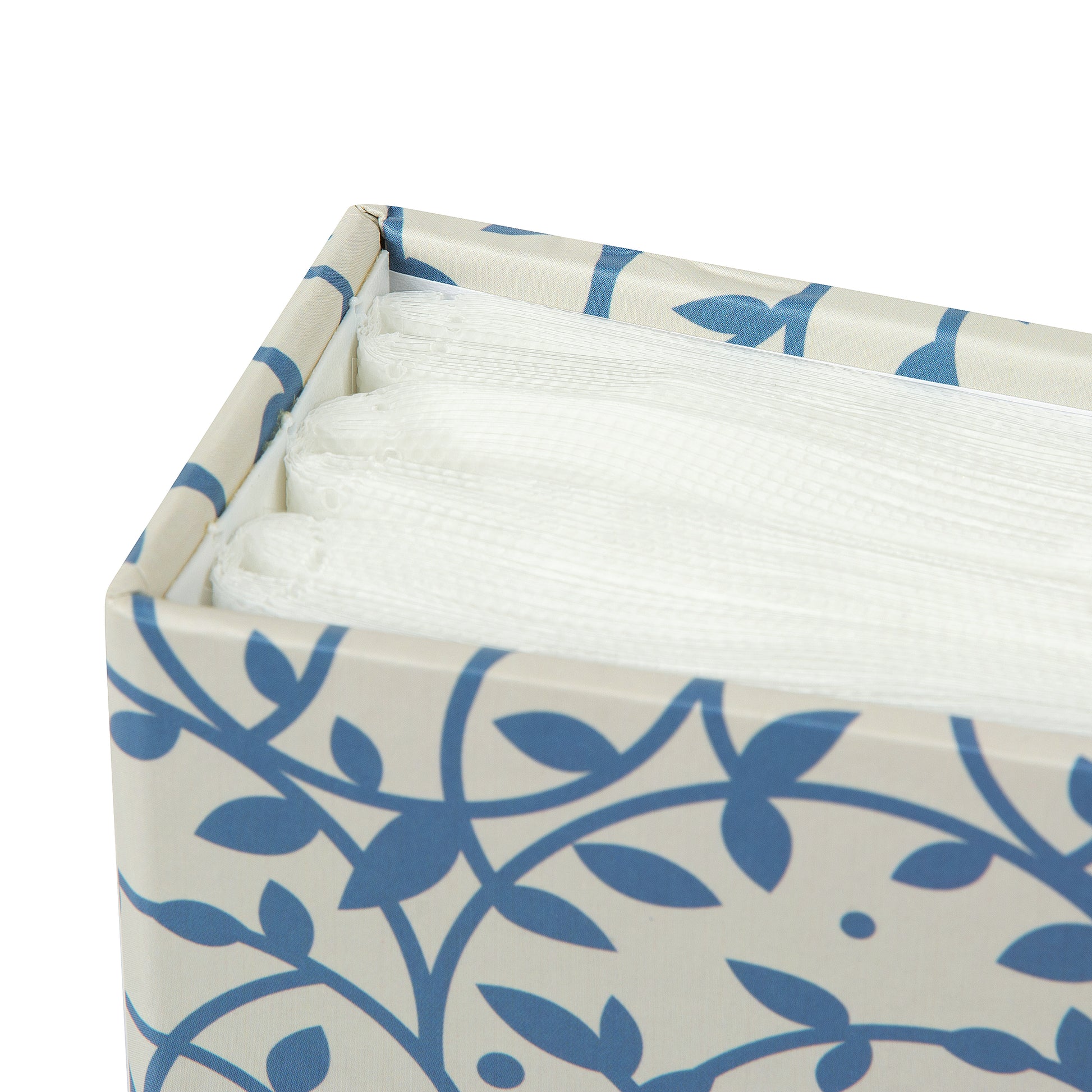 A detailed corner of a multicolored Goldbuch photo album with elegant floral pattern.