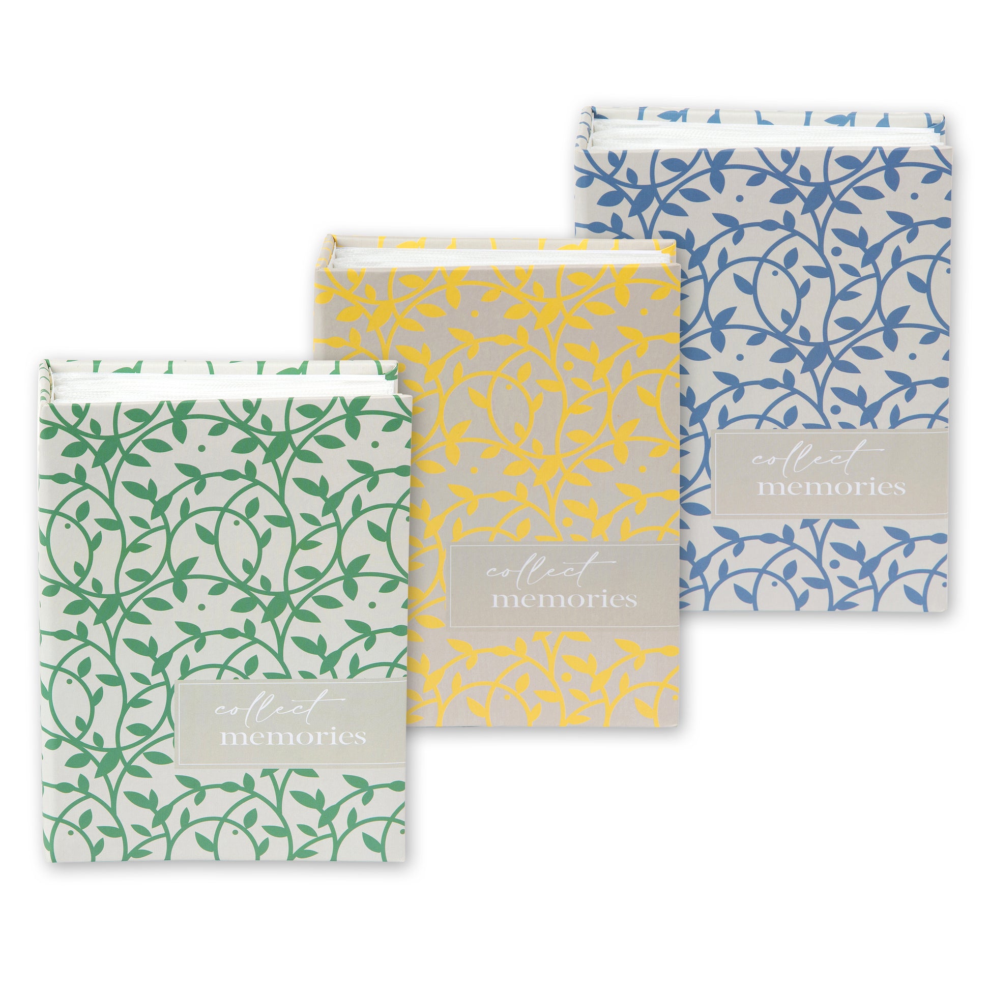 A multicolored Goldbuch photo album with elegant floral pattern.