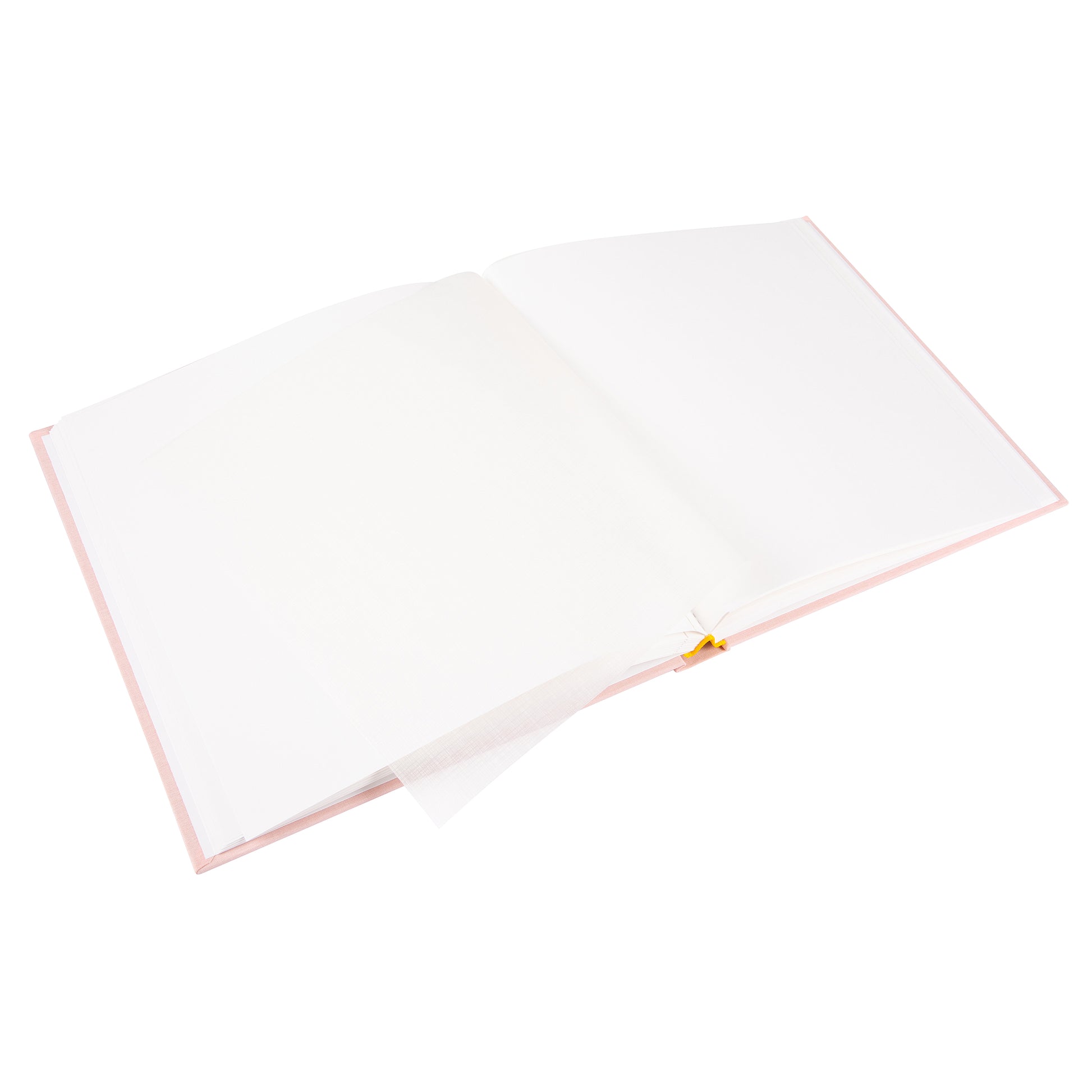 An open Photo Album with blank pages and a place for your precious photos, featured in the Goldbuch Photo Album collection.