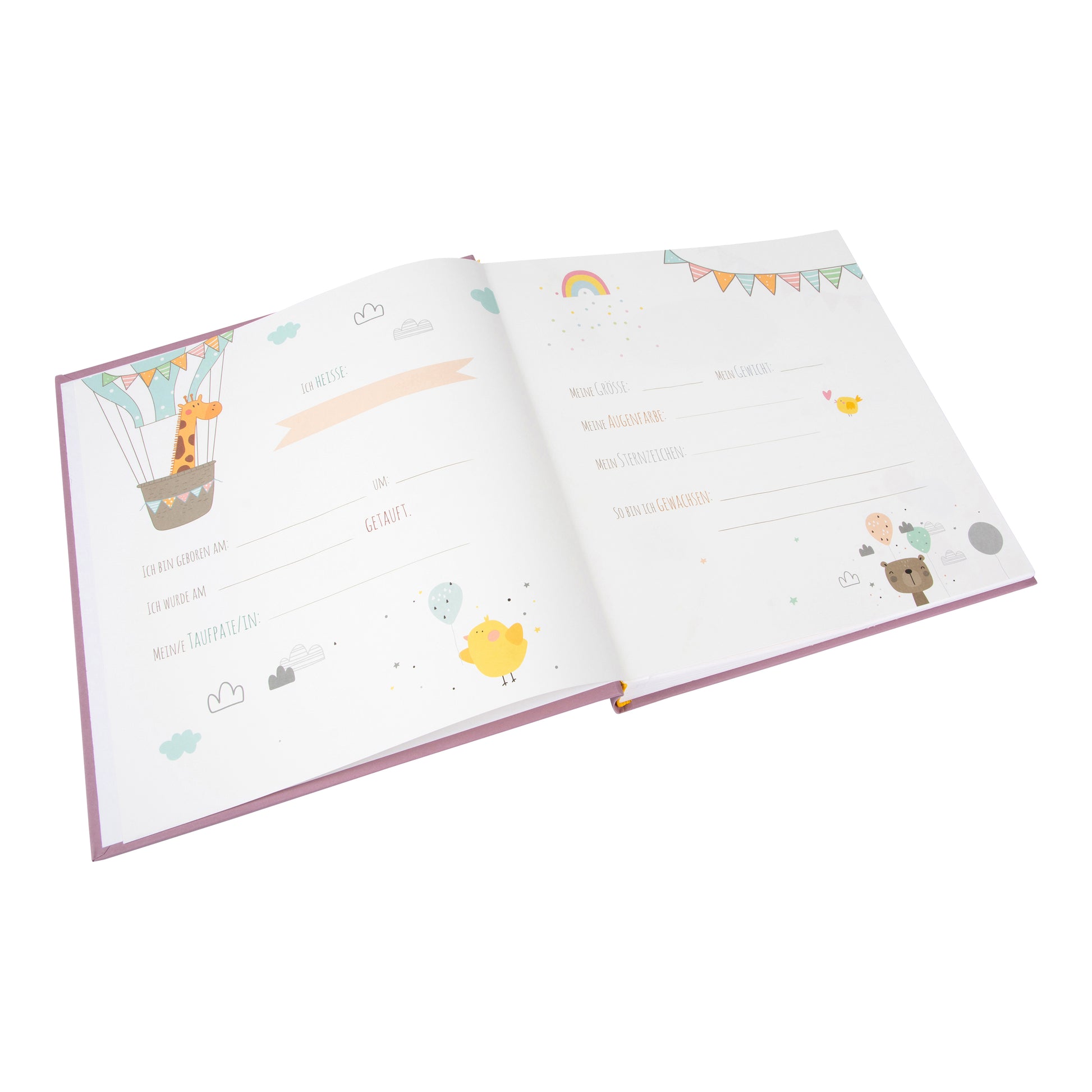 A Goldbuch light pink Baby Girl photo album with elegant design, ideal for your treasured moments, with additional page for the baby name.