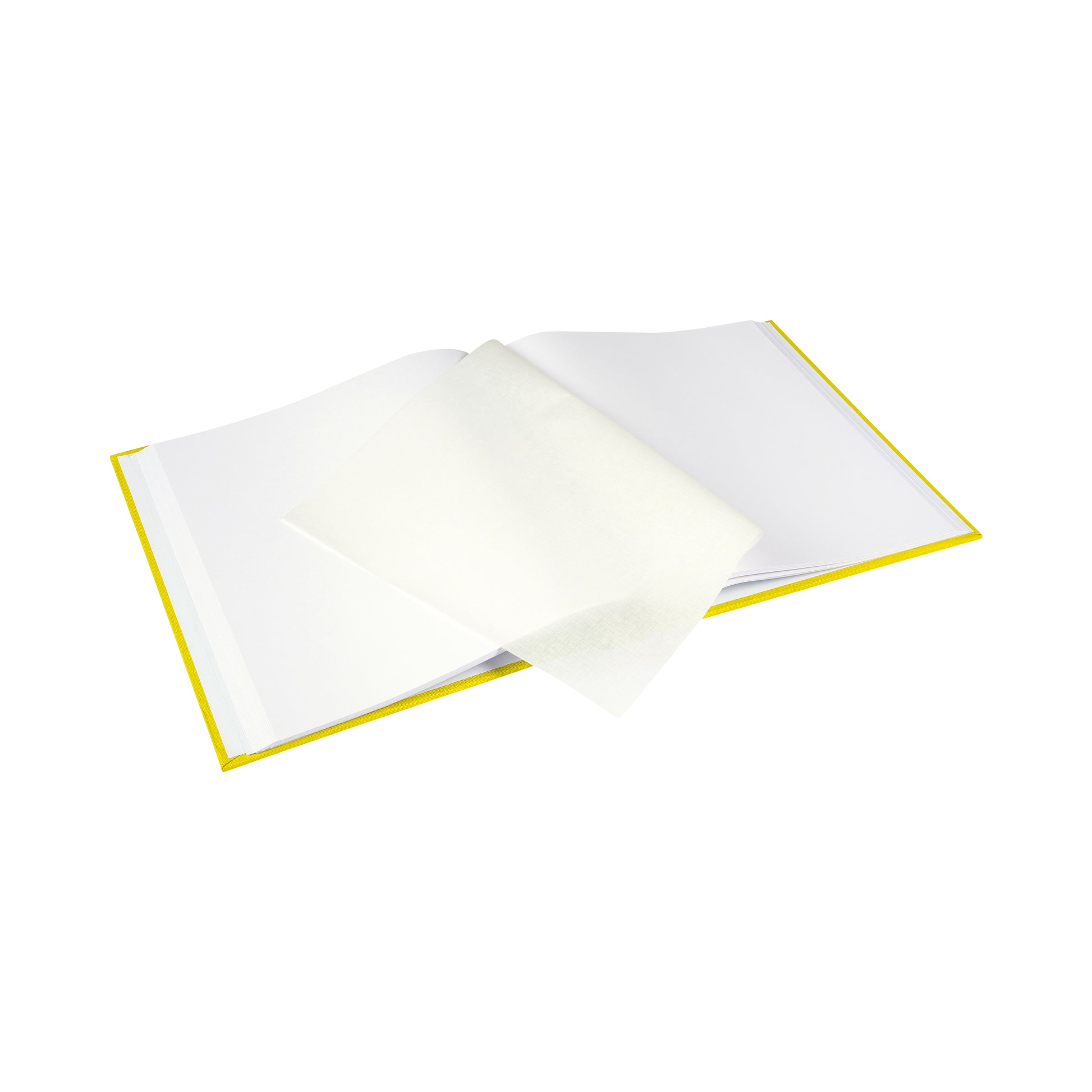 A yellow Goldbuch photo album page, elegantly presenting treasured memories in a stylish and organized manner.