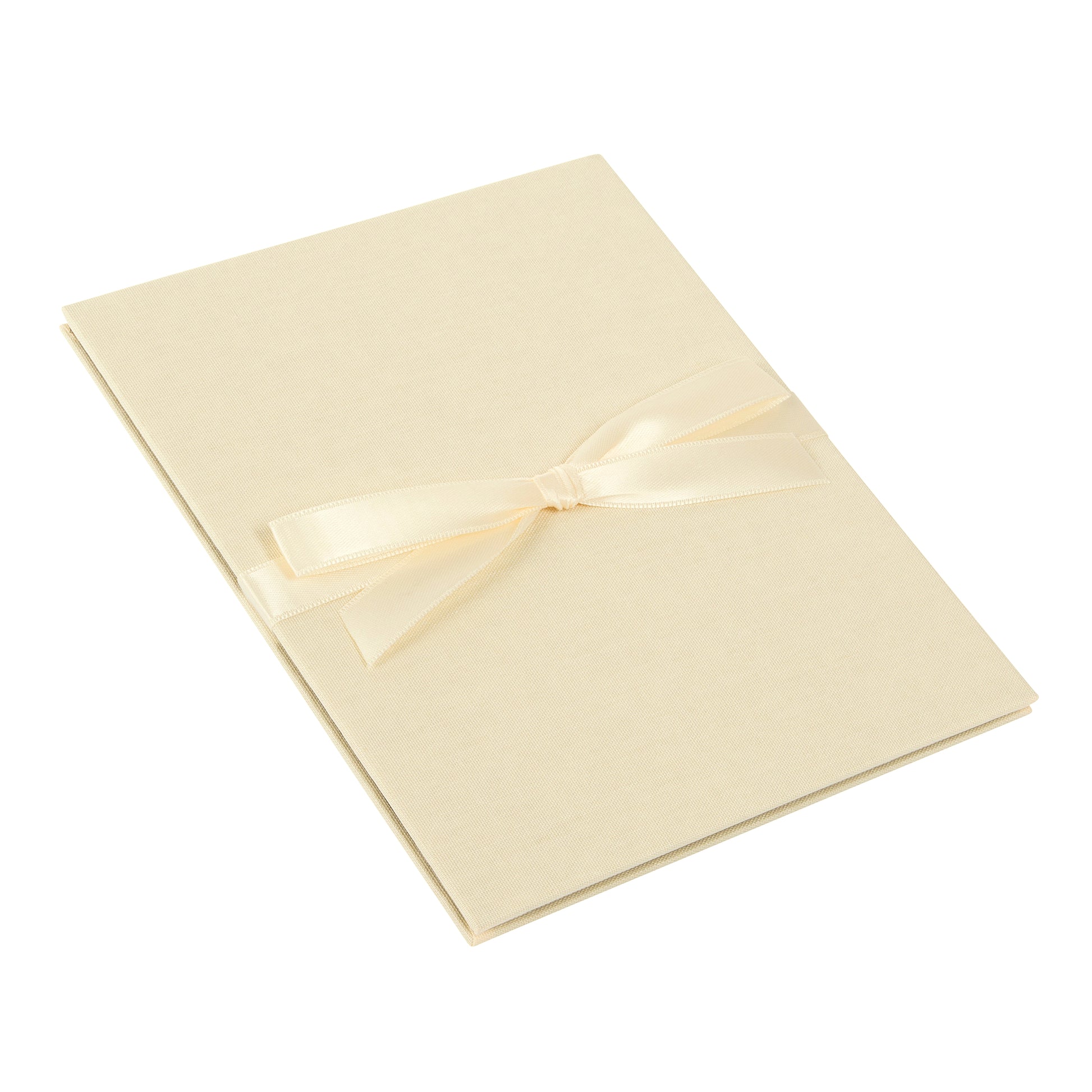 A beautifully crafted cream Goldbuch leporello featuring a charming bow.