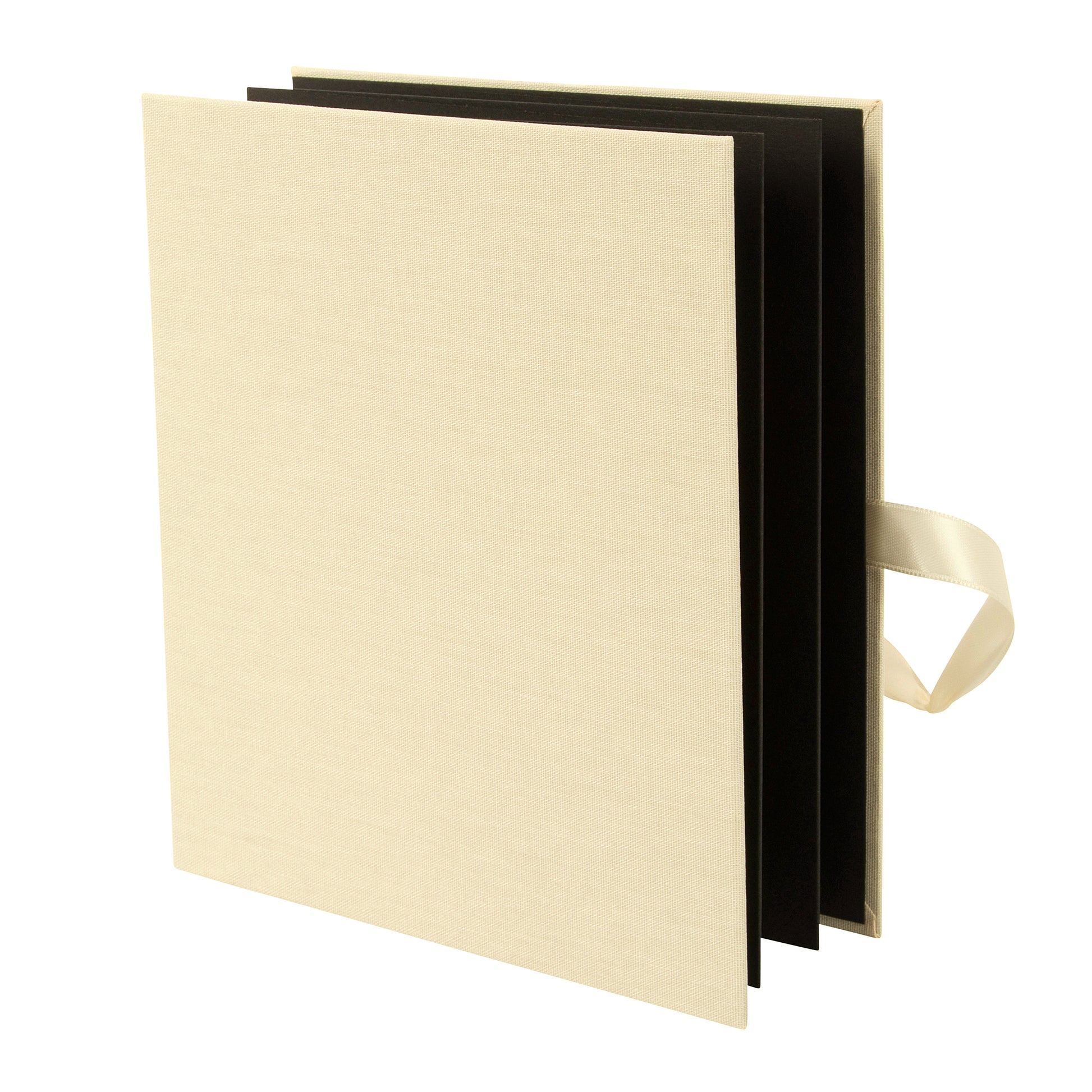 A beautifully crafted cream Goldbuch leporello featuring a charming bow.