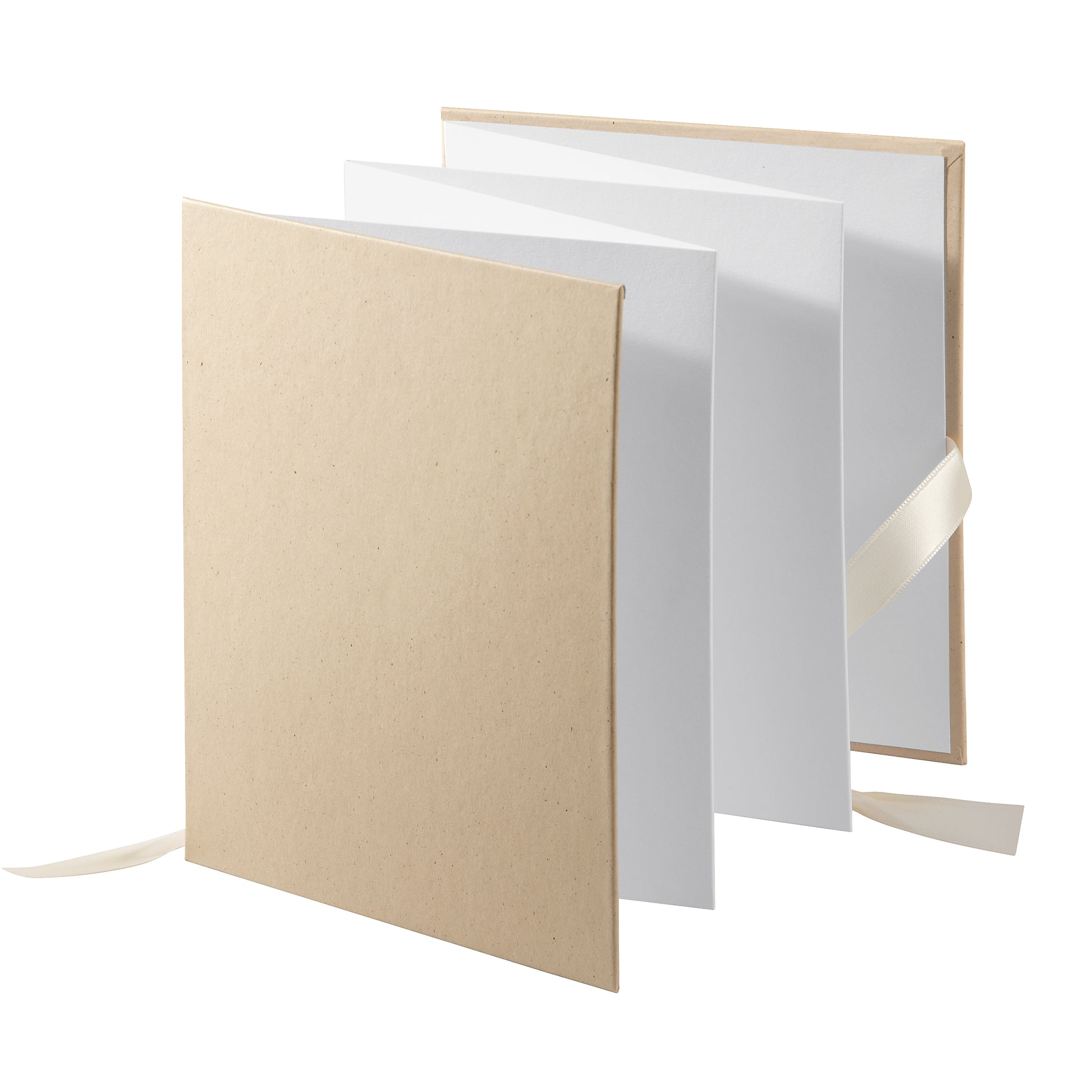 A beautifully crafted light brown Goldbuch leporello featuring a charming light brown bow.