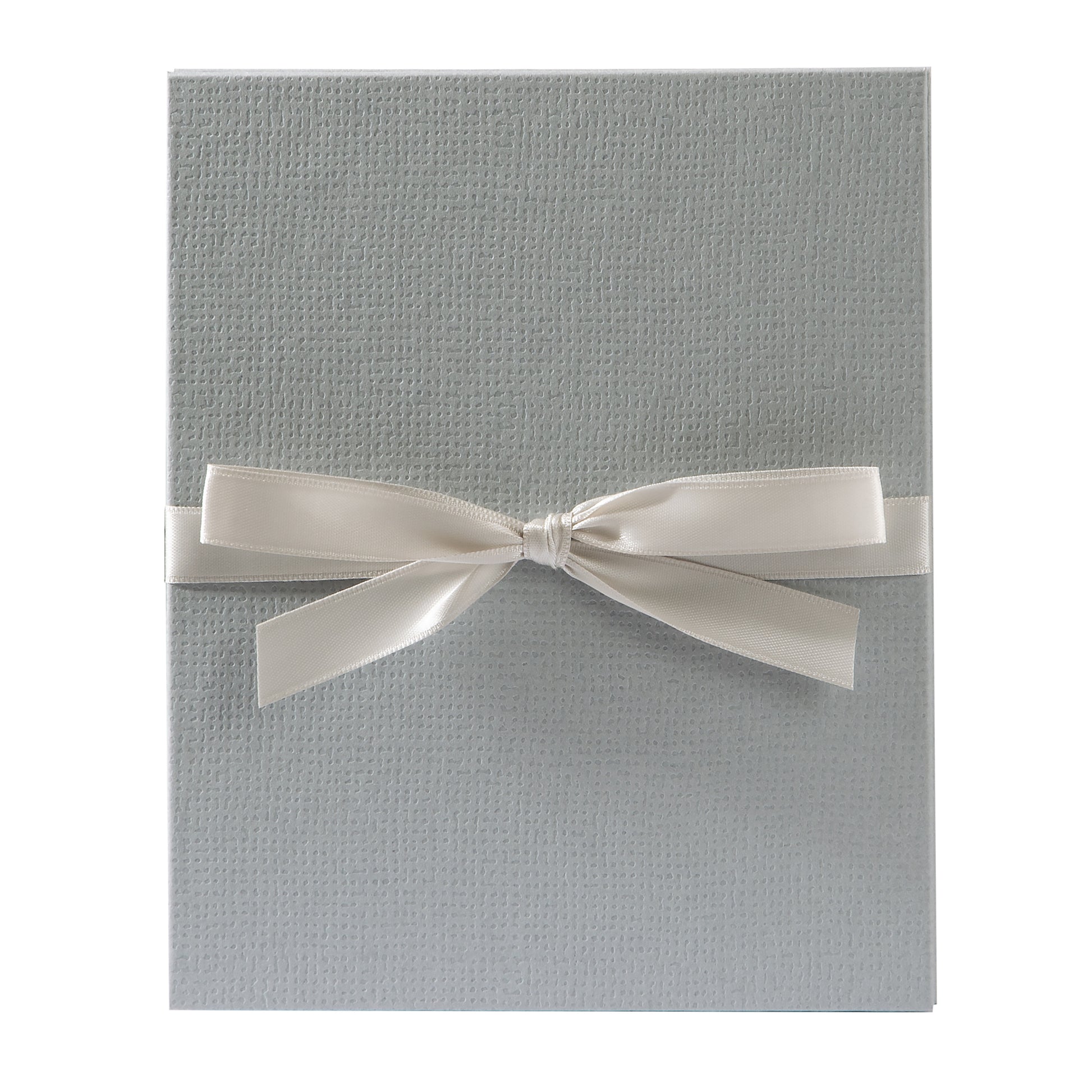 A beautifully crafted grey Goldbuch leporello featuring a charming light grey bow.