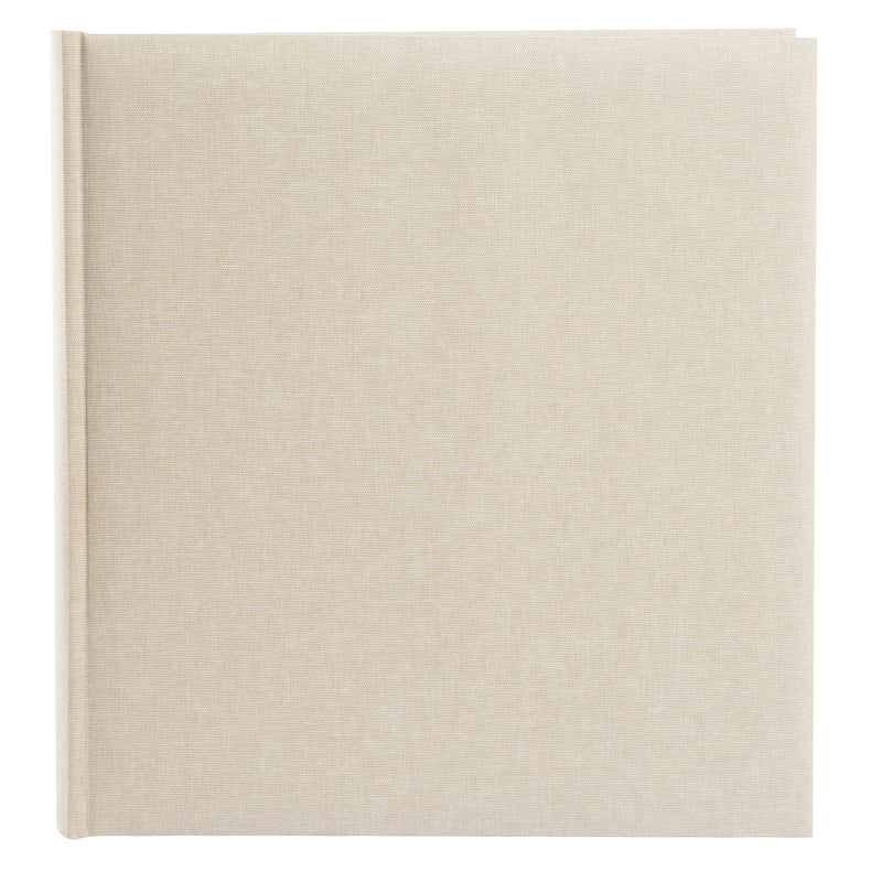 A Goldbuch stylish beige linen photo album, perfect for storing and showcasing photographs.