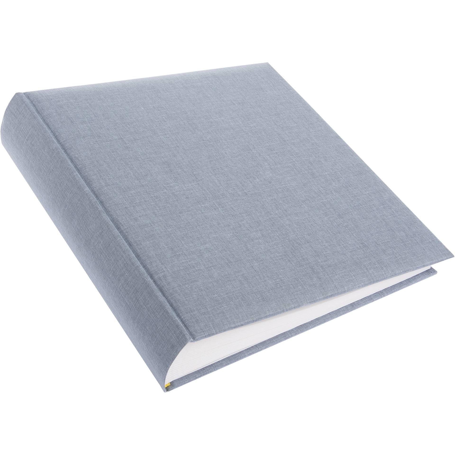 A Goldbuch stylish blue grey linen photo album, perfect for storing and showcasing photographs.