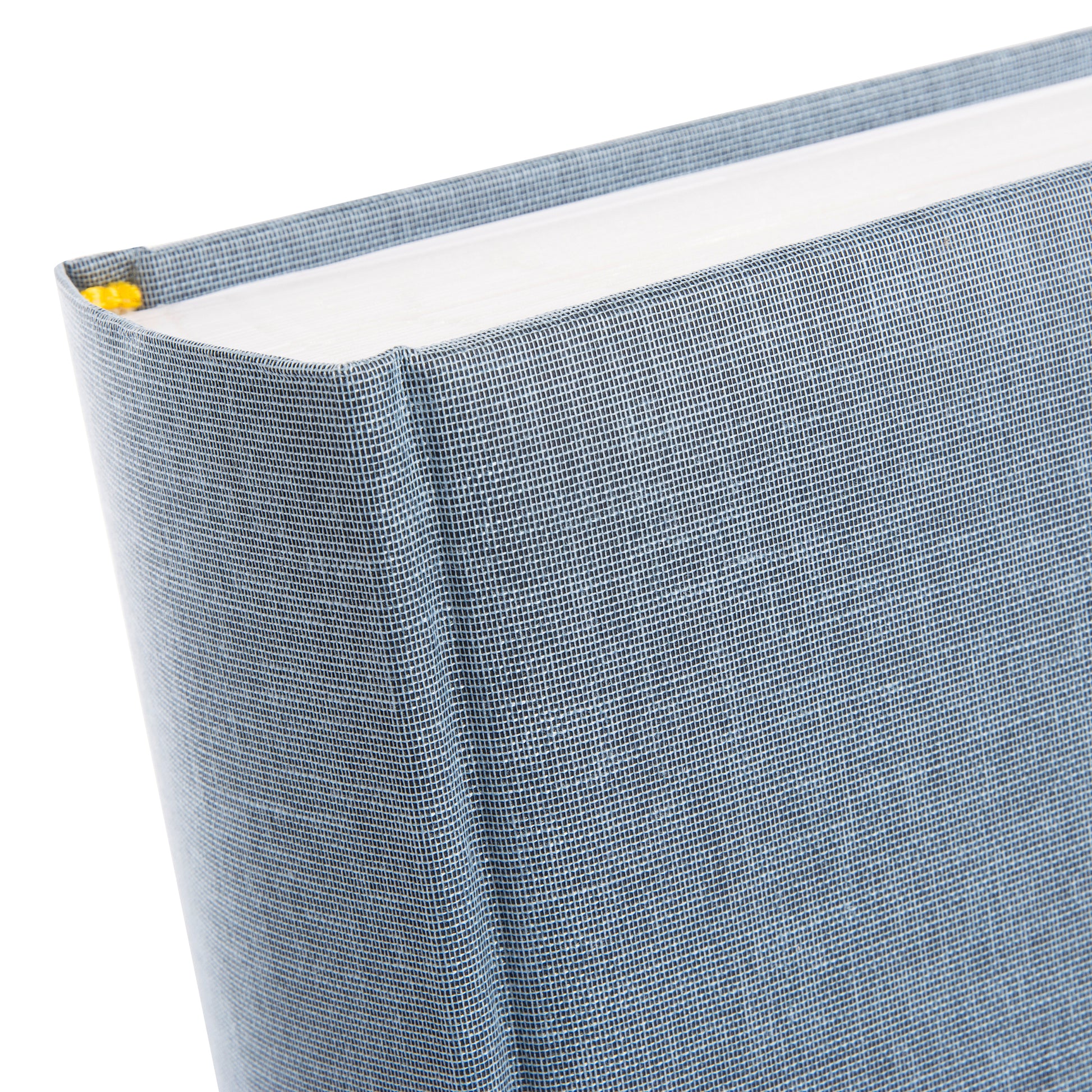 A Goldbuch stylish blue grey linen photo album, perfect for storing and showcasing photographs.