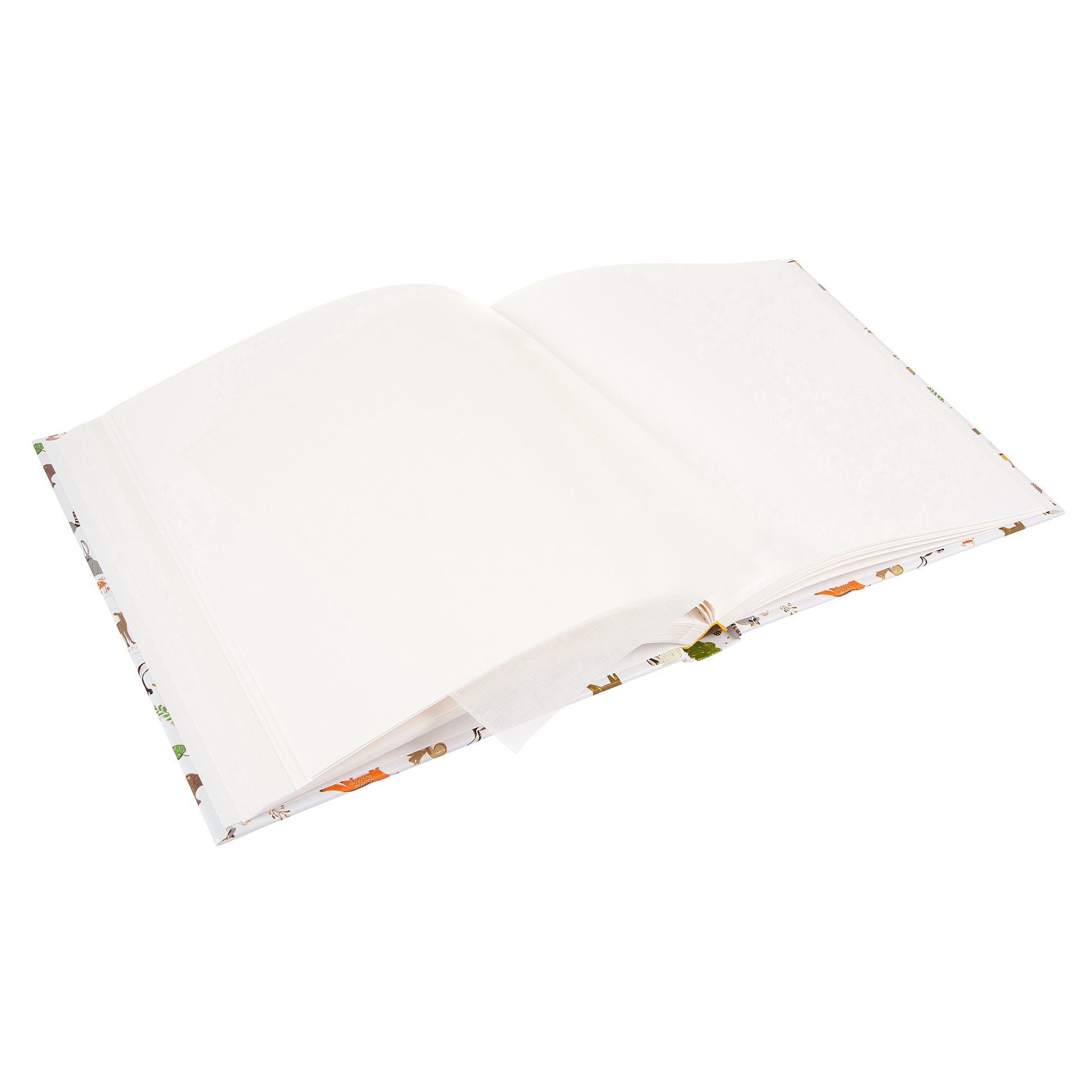 An open Photo Album with blank pages and a place for your precious photos, featured in the Goldbuch Photo Album collection.