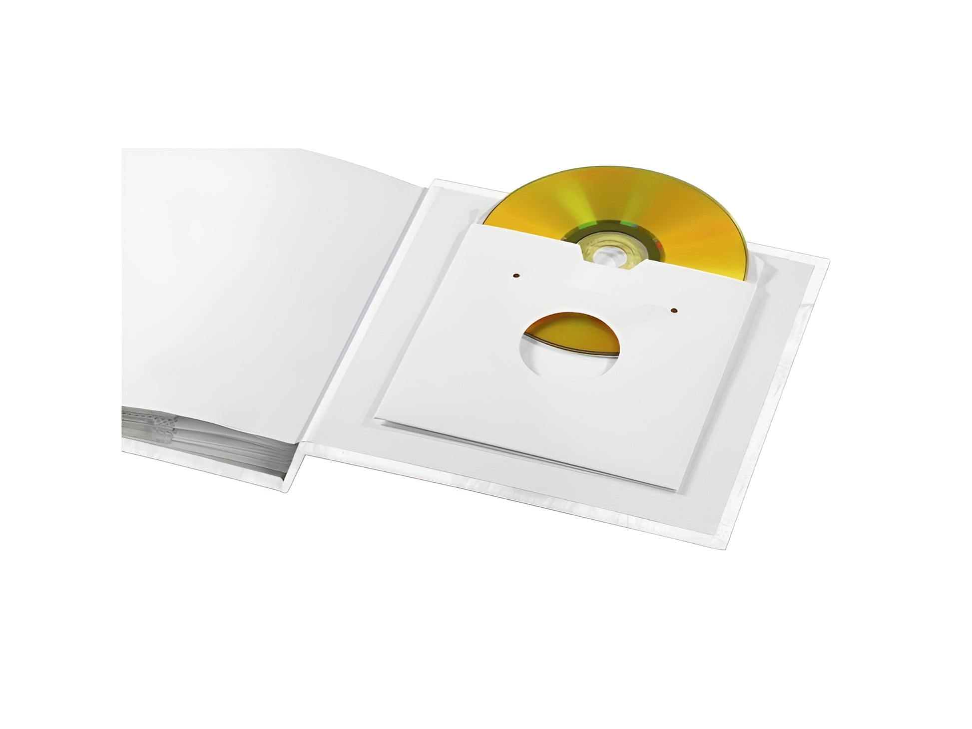 A white box containing a yellow CD or DVD disc labeled 'Hama Photo Album' at the end of the Photo Album.
