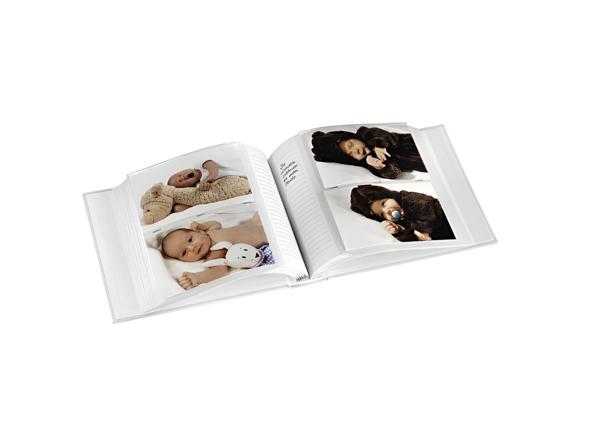 A Hama Photo Album featuring two adorable pictures of a baby, capturing precious moments in a beautifully designed photo album.