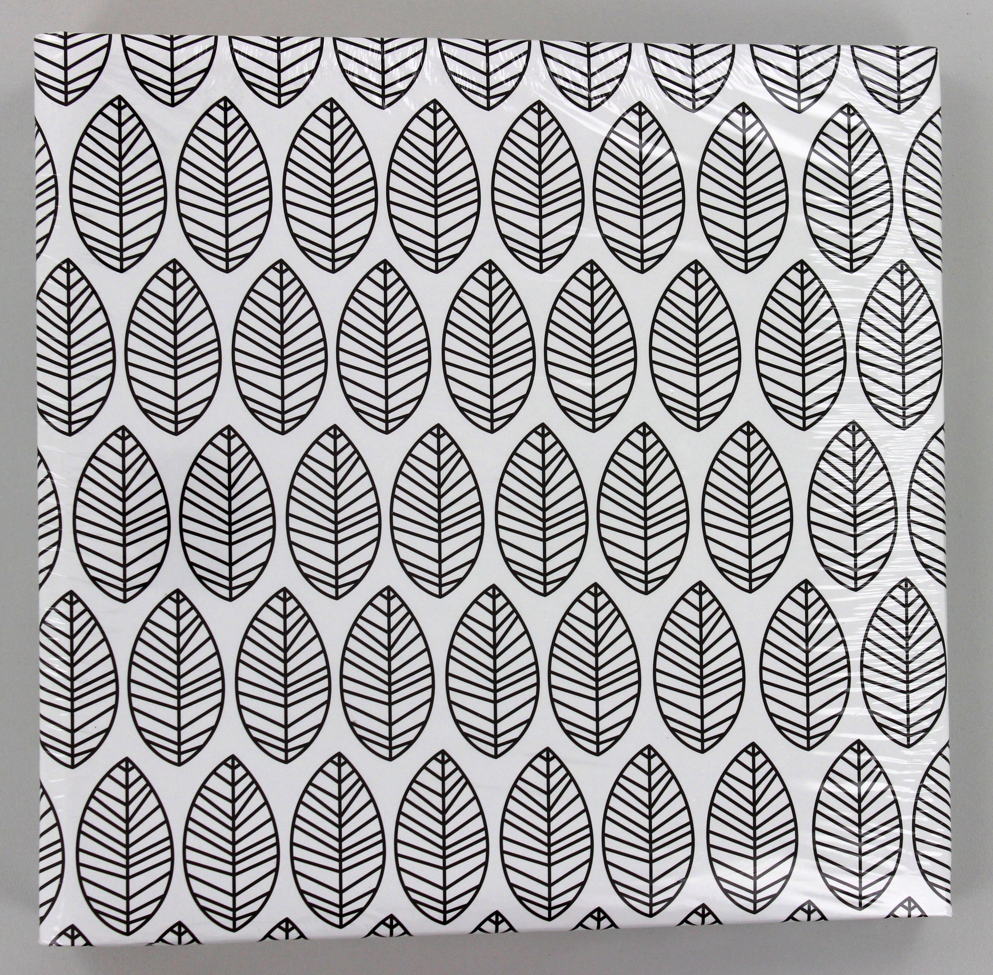 A Hama photo album with an elegantly presented white and black leaf pattern.