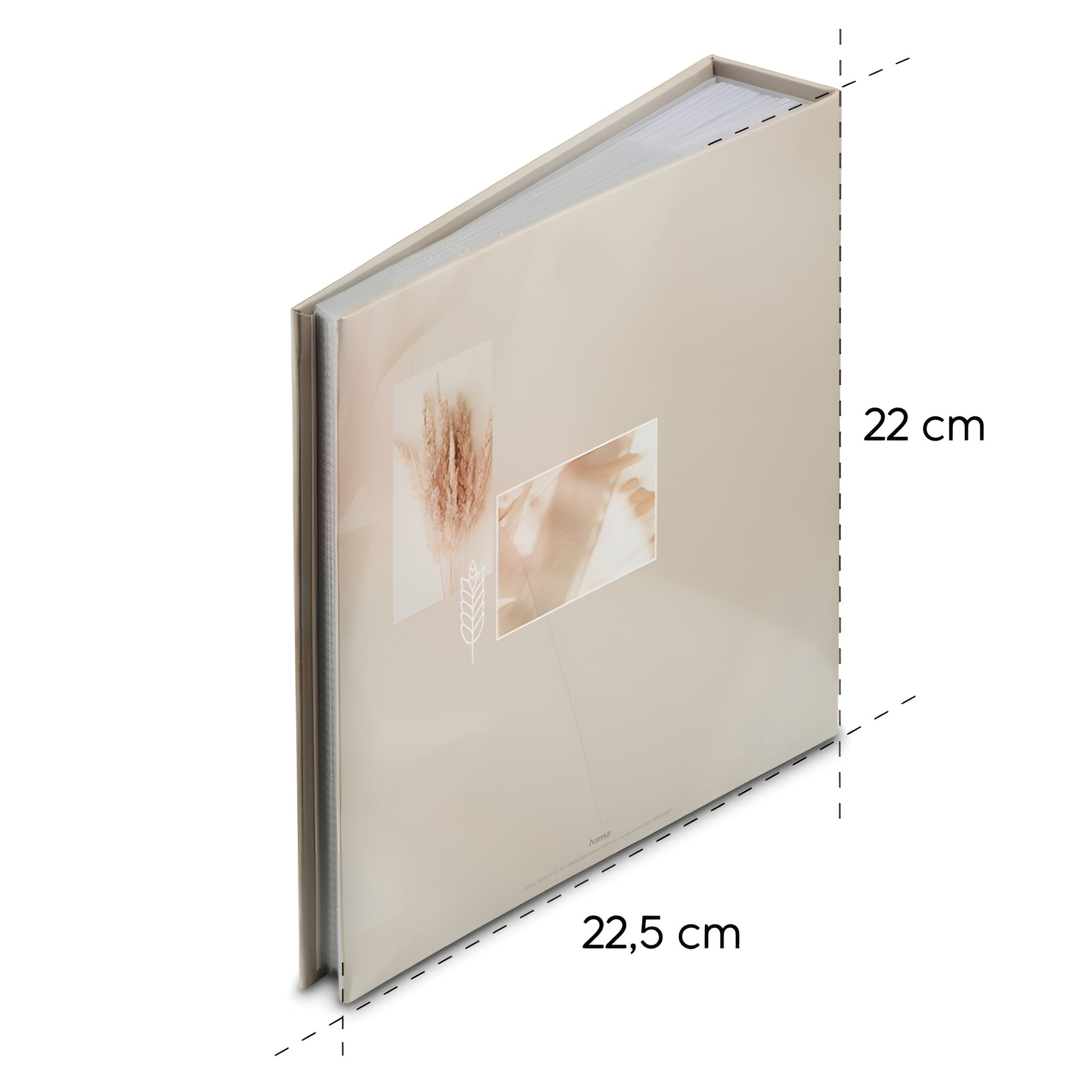 Hama photo album in a white binder adorned with a floral design, perfect for storing and showcasing photographs.