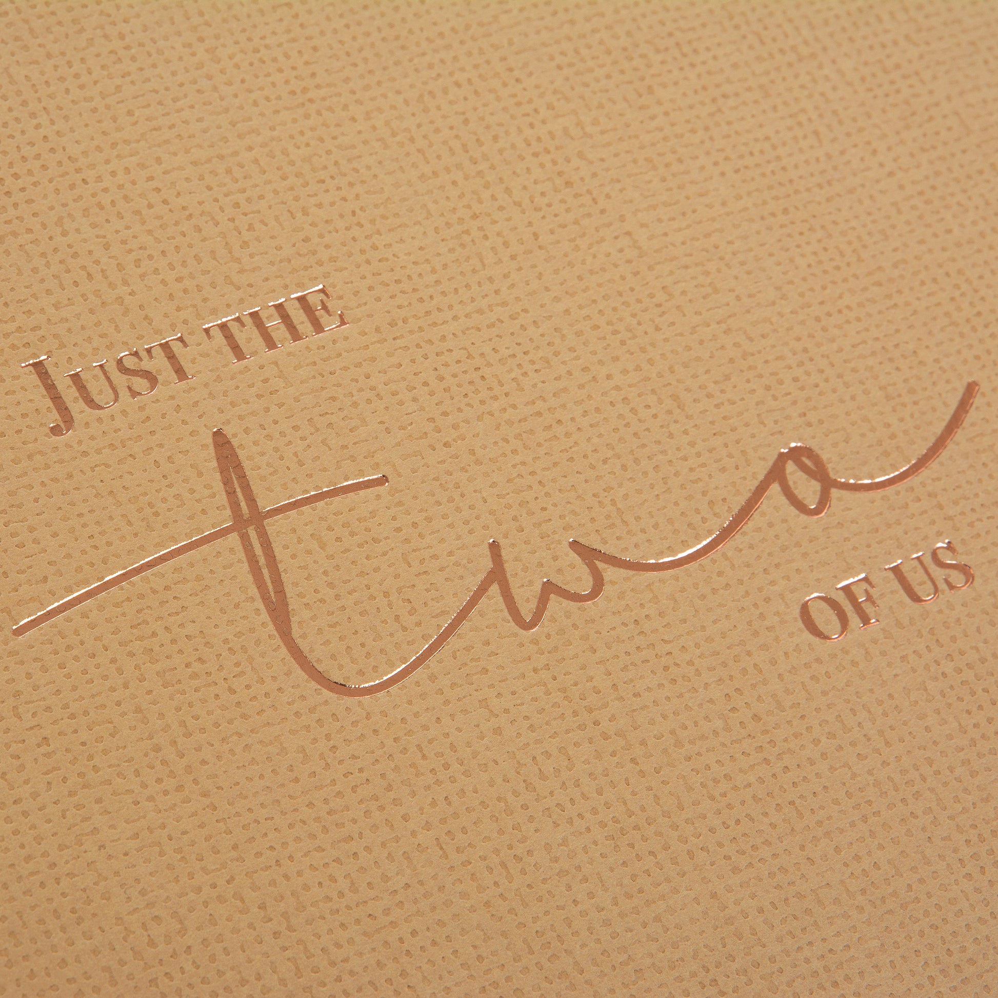 Goldbuch photo album in brown, titled "Just the two of Us," designed to hold cherished photographs and memories.
