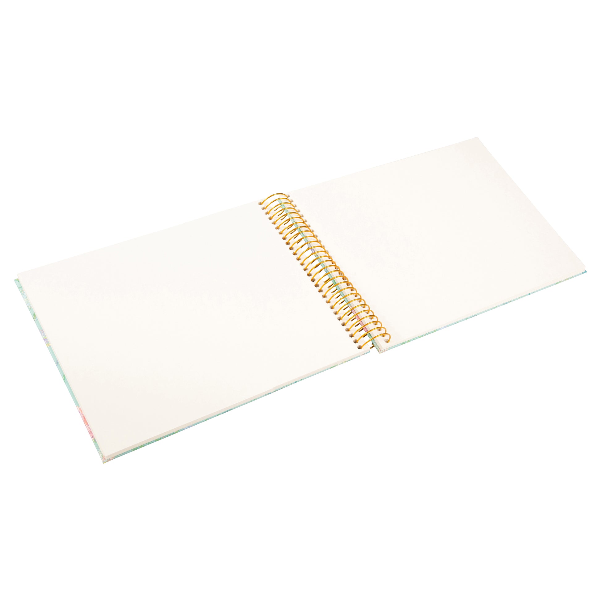 Goldbuch photo album with a spiral binding, adorned with a floral design and colorful butterflies.