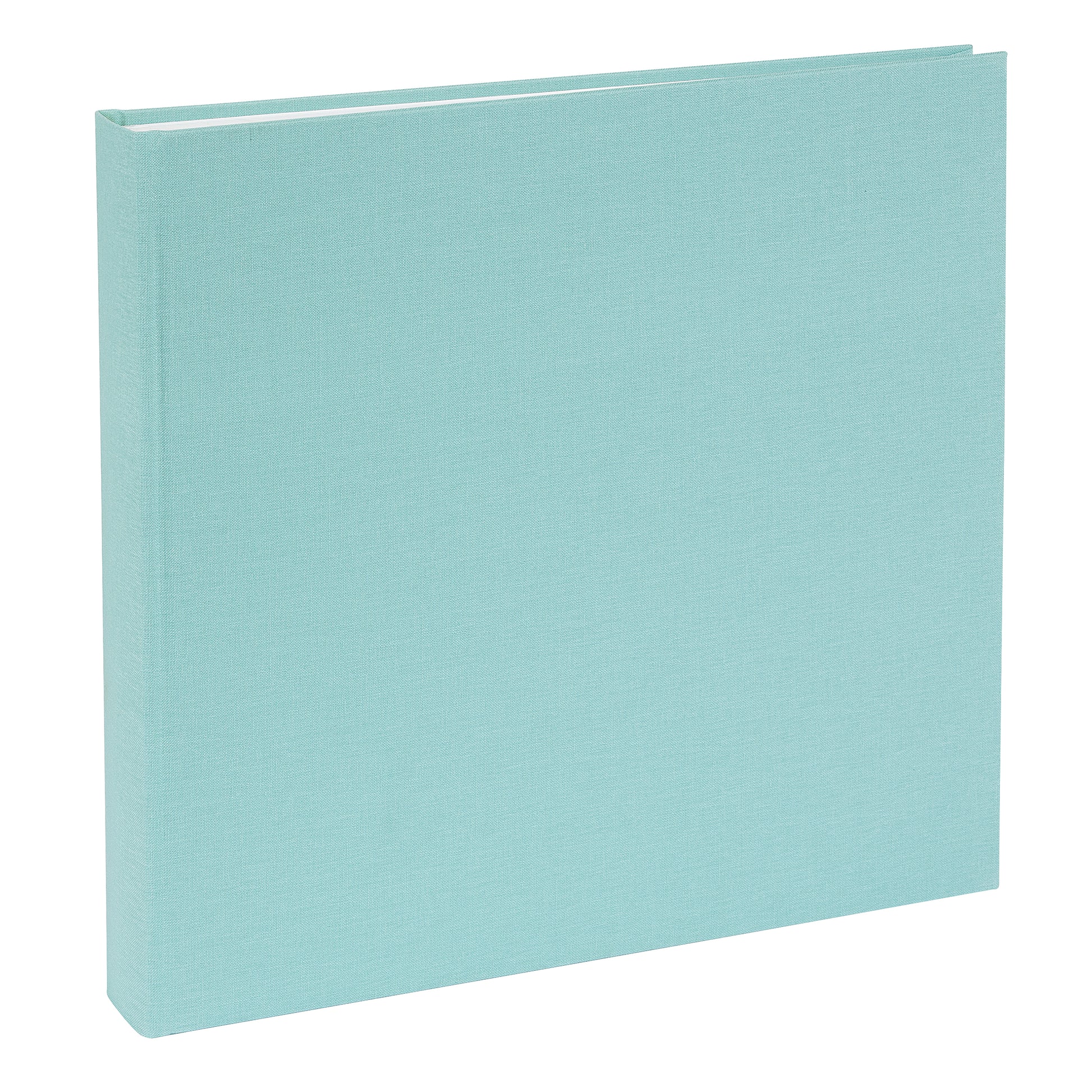 An elegant light blue linen Goldbuch photo album
