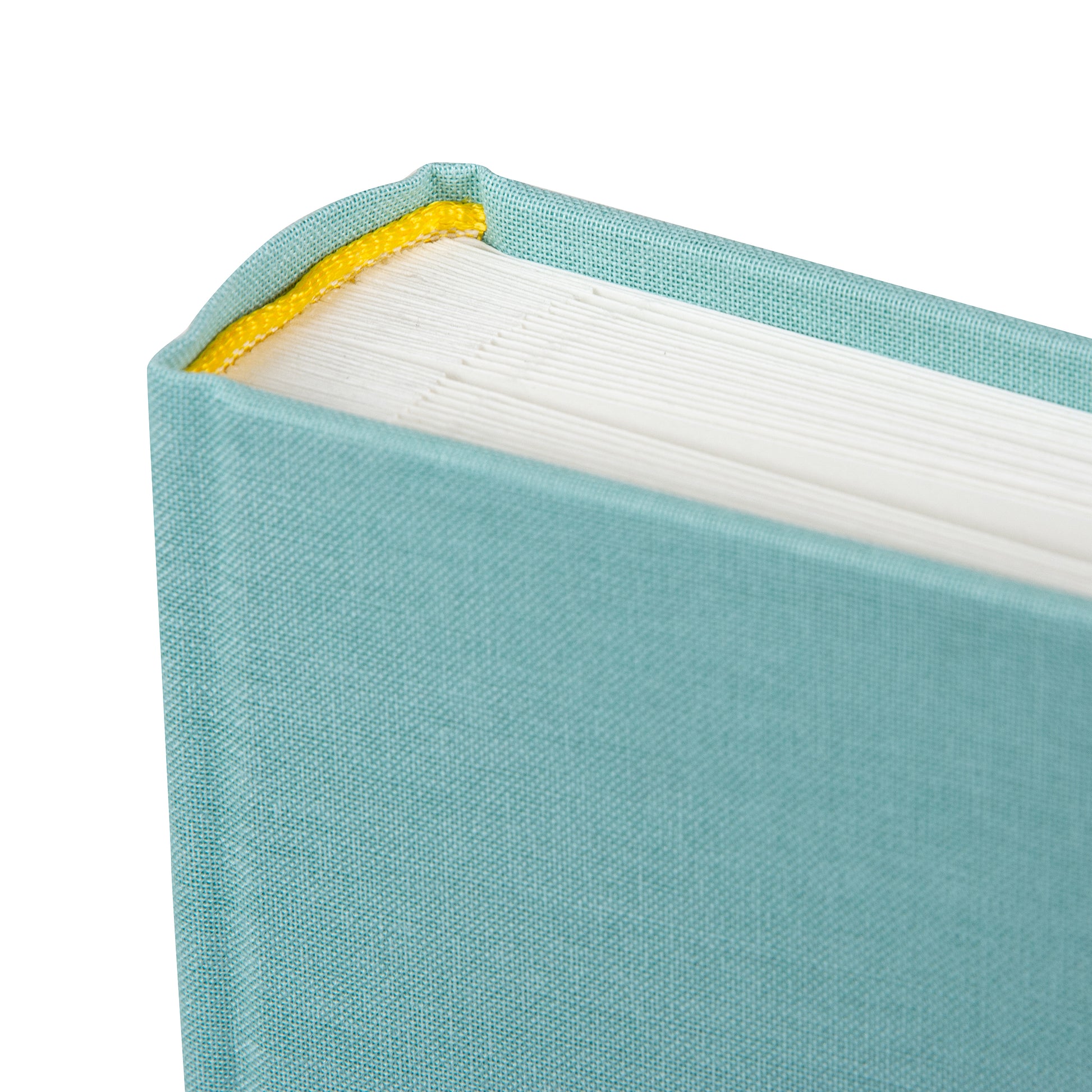 An elegant light blue linen Goldbuch photo album
