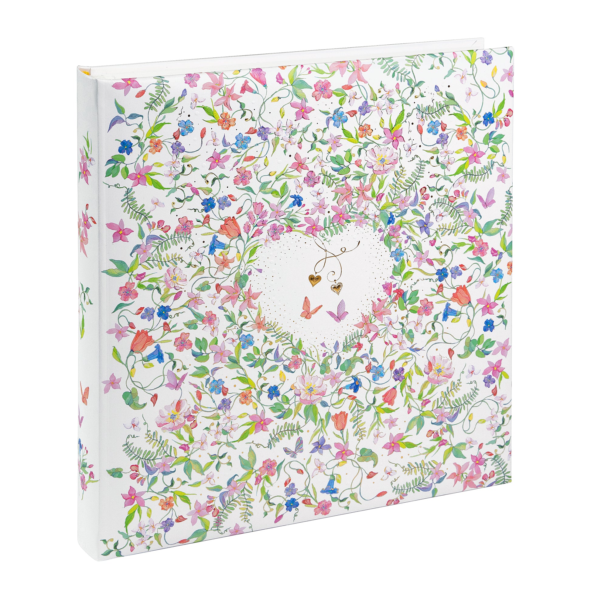 A beautiful Goldbuch wedding photo album with floral patterns, hearts and butterflies