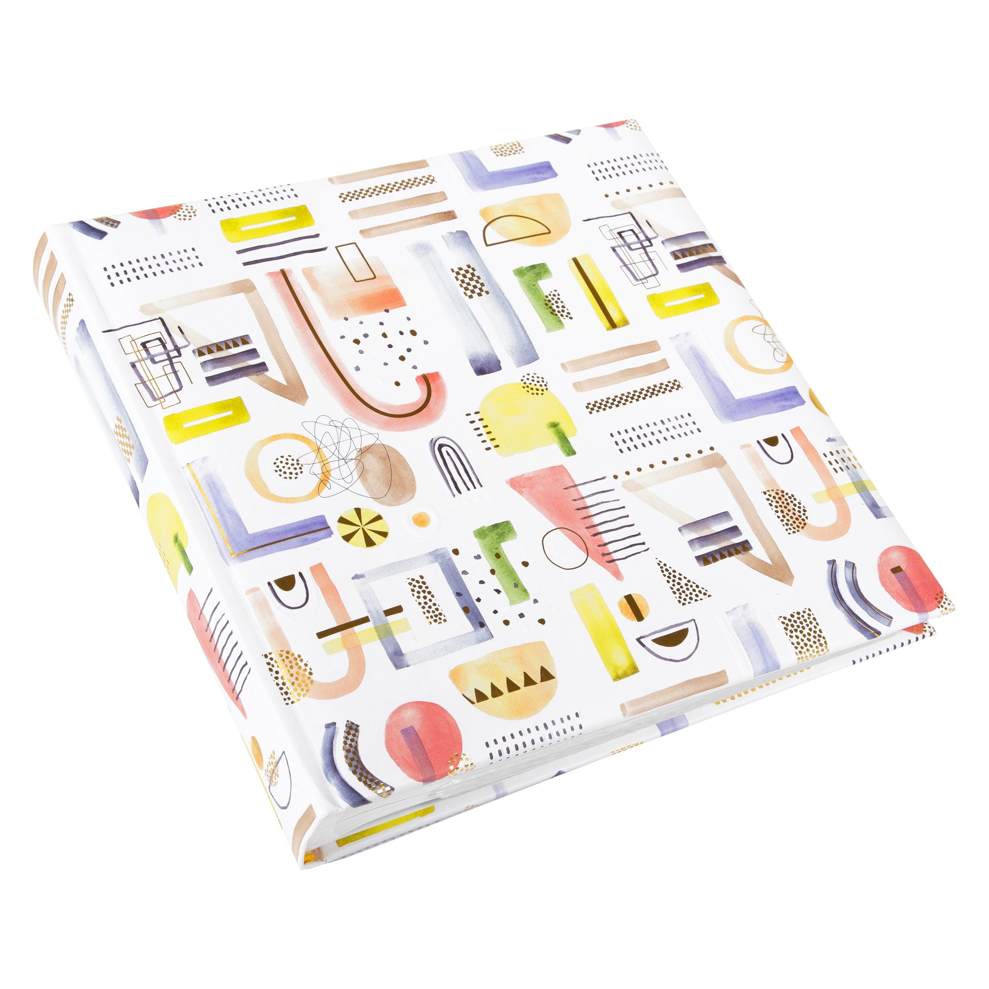 Colorful geometric patterned Goldbuch photo albump on a white background