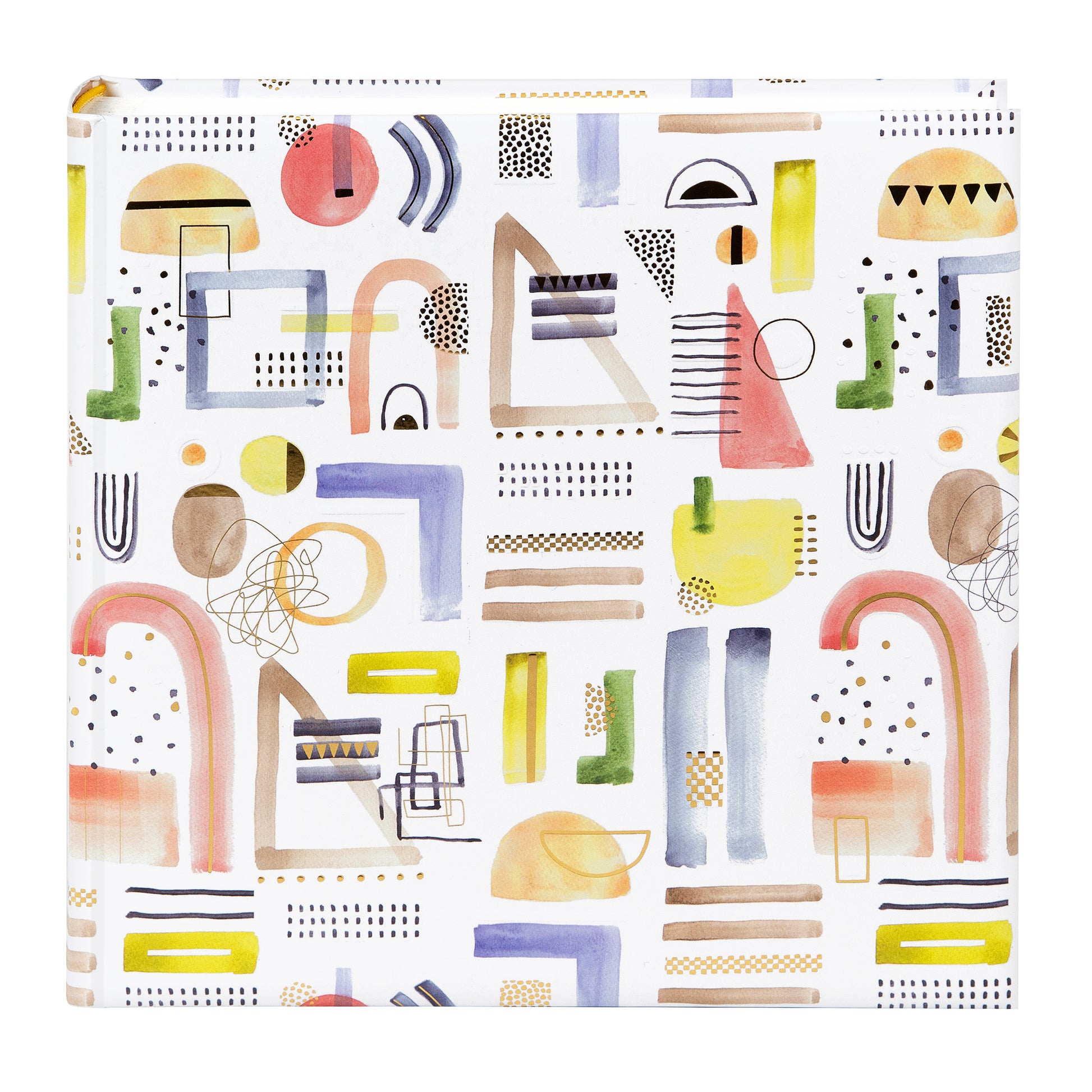 Colorful geometric patterned Goldbuch photo albump on a white background