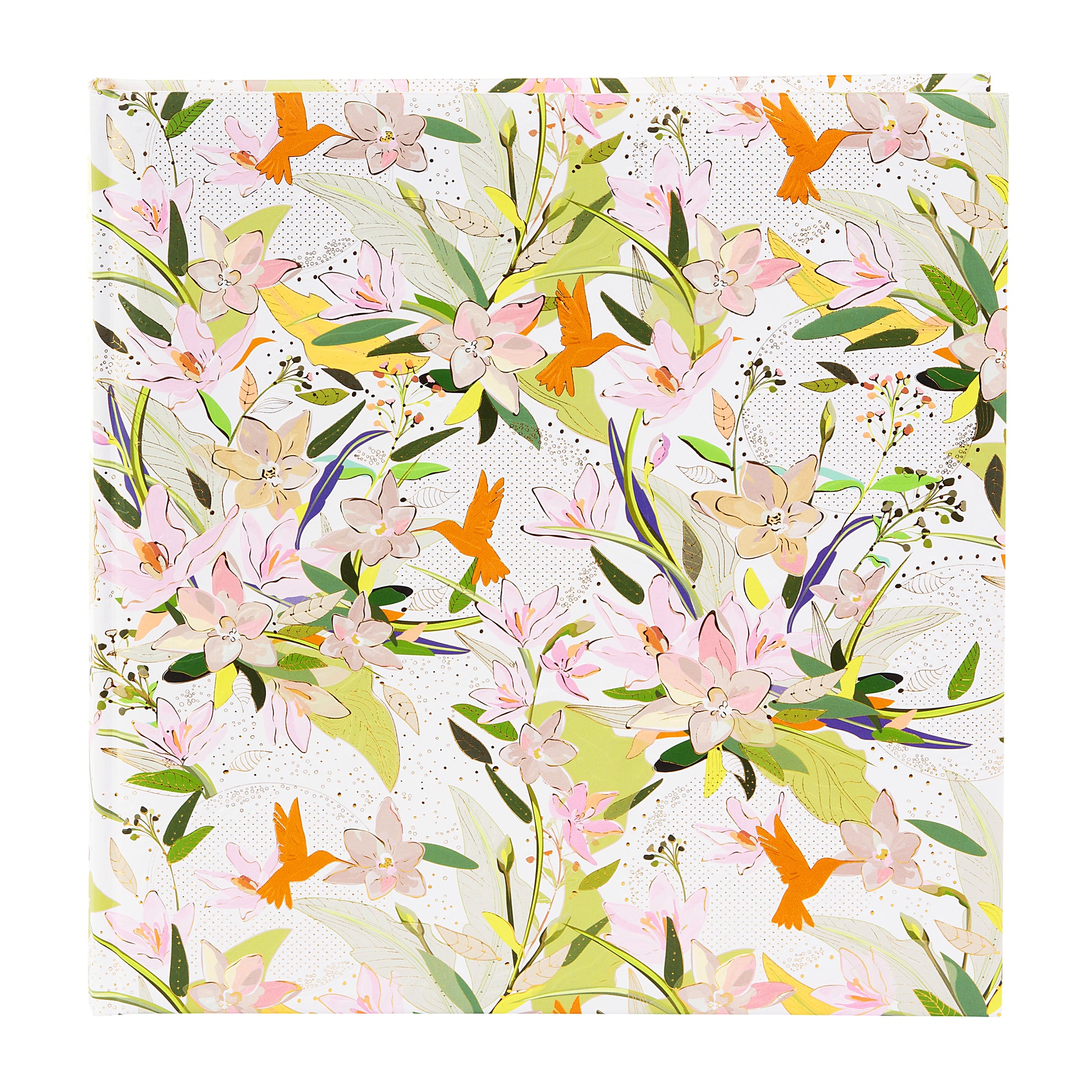 A Goldbuch floral patterned photo album featuring colorful birds and flowers.