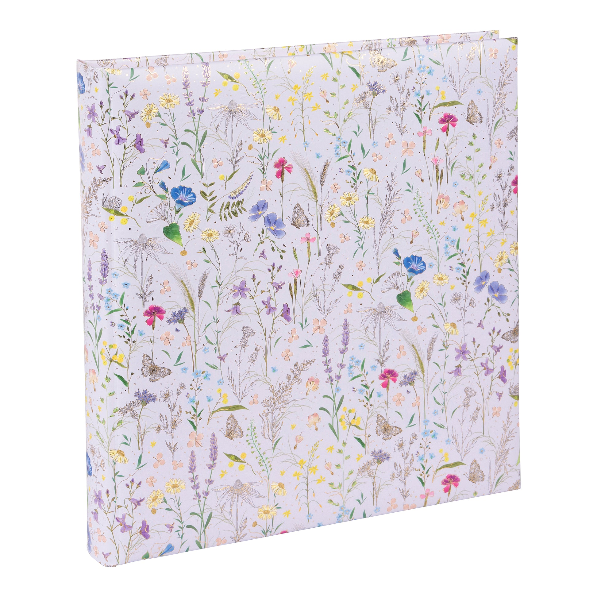 A white Goldbuch photo album featuring butterflies and flowers.