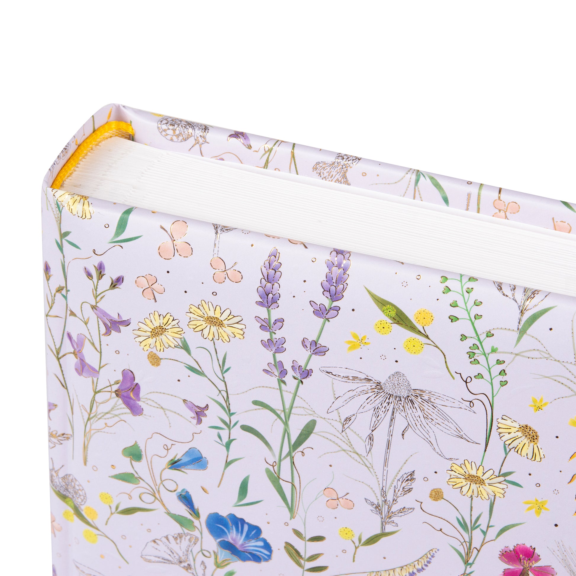 A white Goldbuch photo album featuring butterflies and flowers.