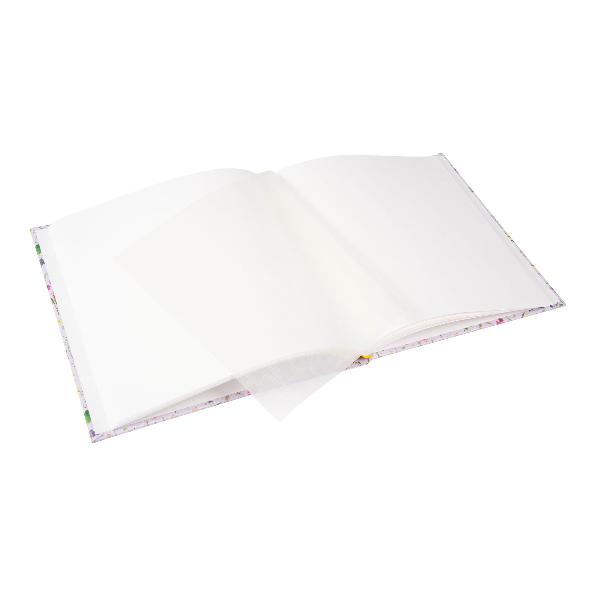 A white Goldbuch photo album featuring butterflies and flowers.