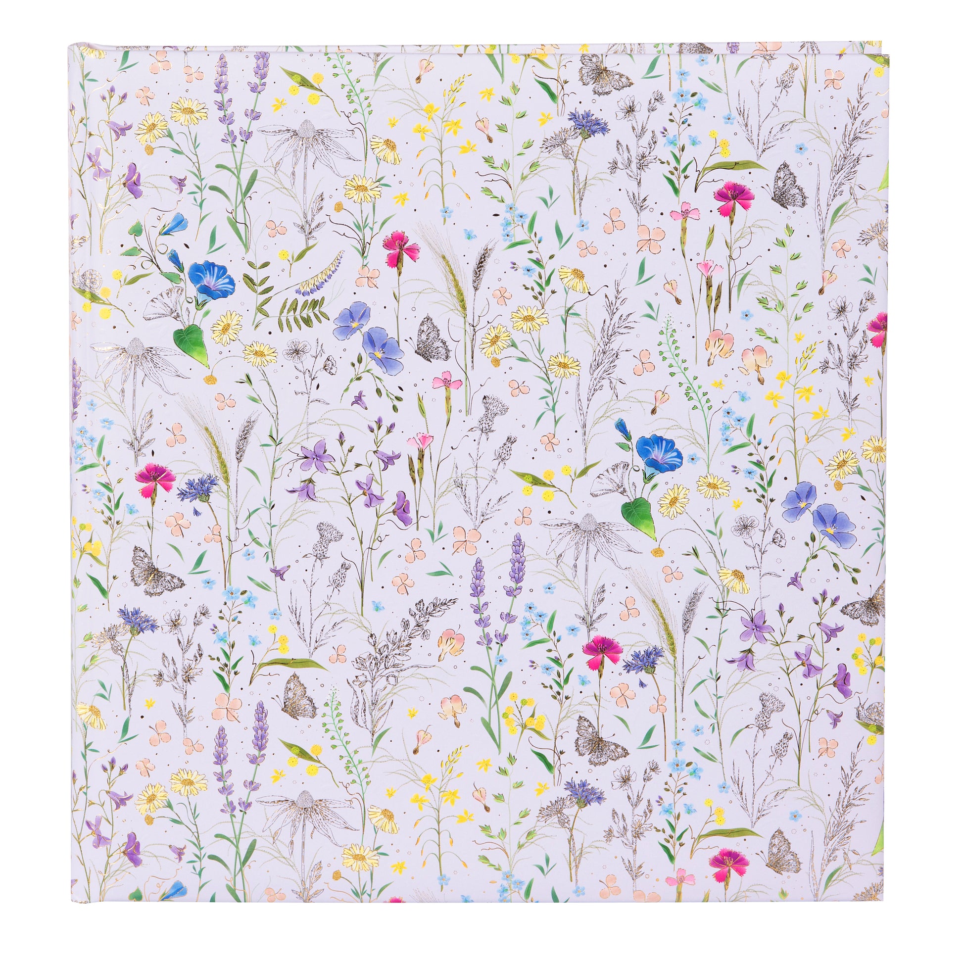 A white Goldbuch photo album featuring butterflies and flowers.