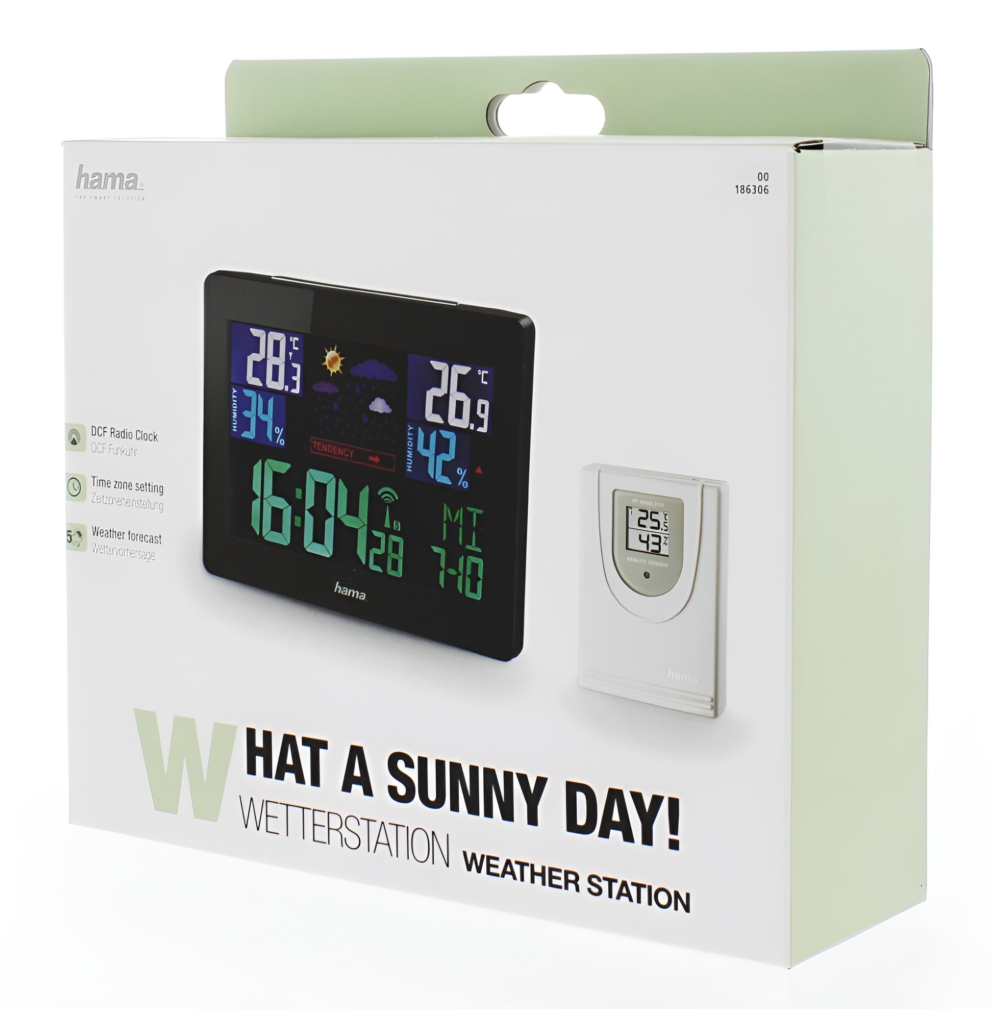 A Hama digital clock and a weather station, together providing time and essential weather information for daily planning.