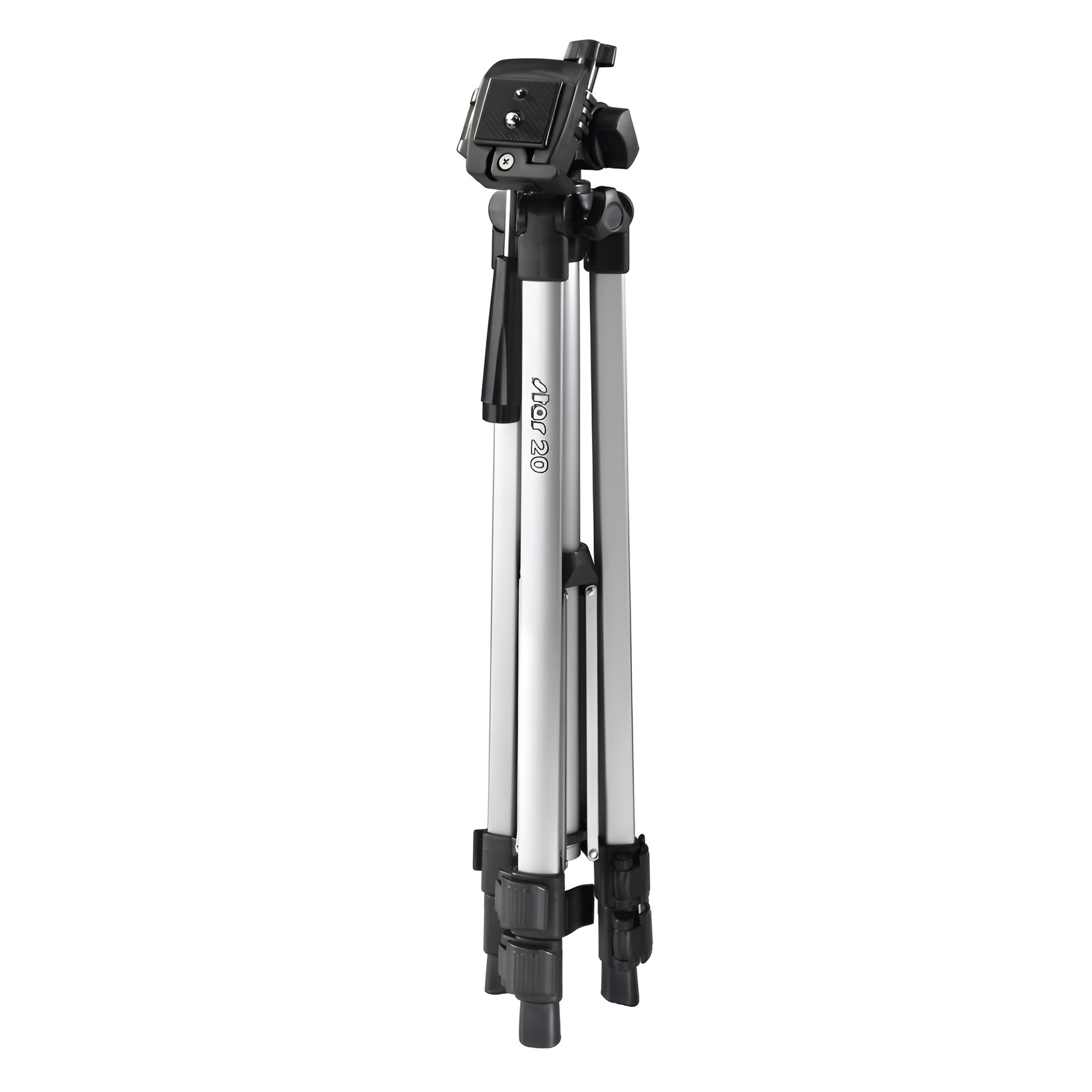 A Hama tripod supporting a camera, positioned for photography, showcasing stability and professional equipment.