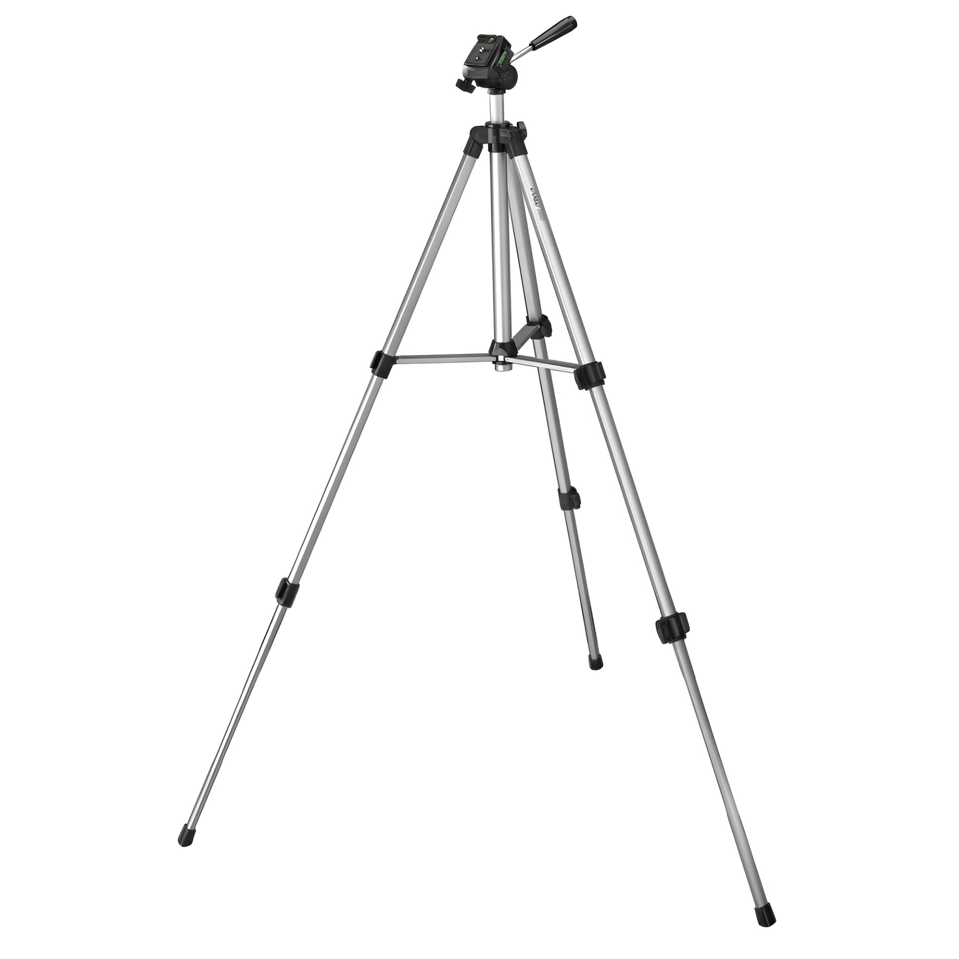 A Hama tripod supporting a camera, positioned for photography, showcasing stability and professional equipment.