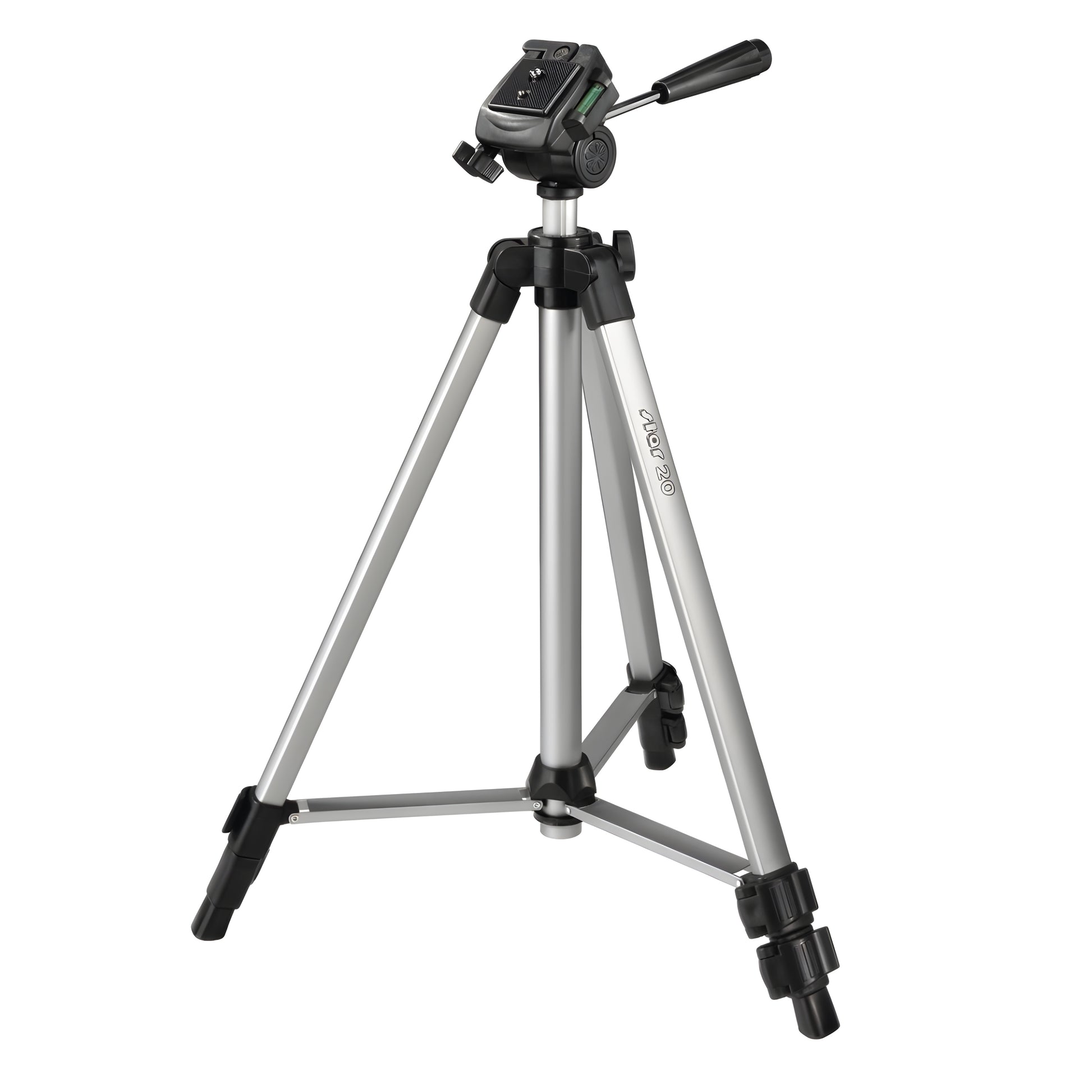 A Hama tripod supporting a camera, positioned for photography, showcasing stability and professional equipment.