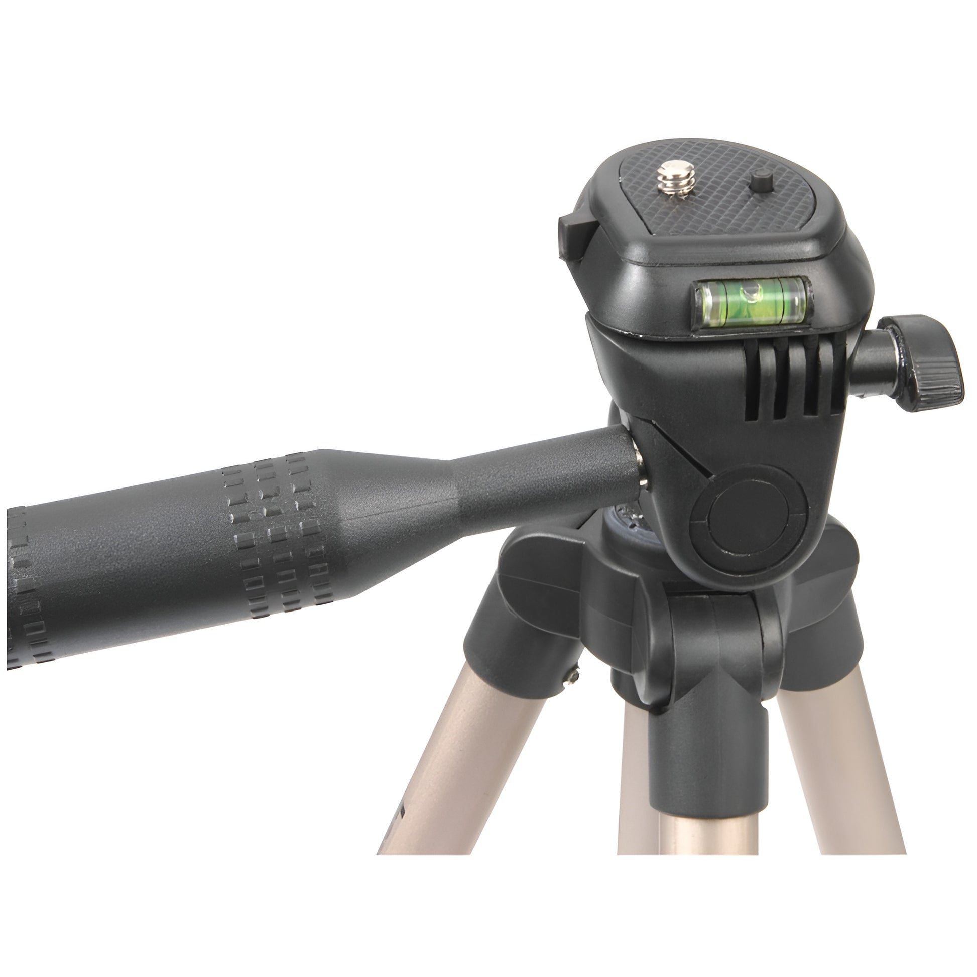 A Hama tripod supporting a camera, positioned for photography, showcasing stability and professional equipment.