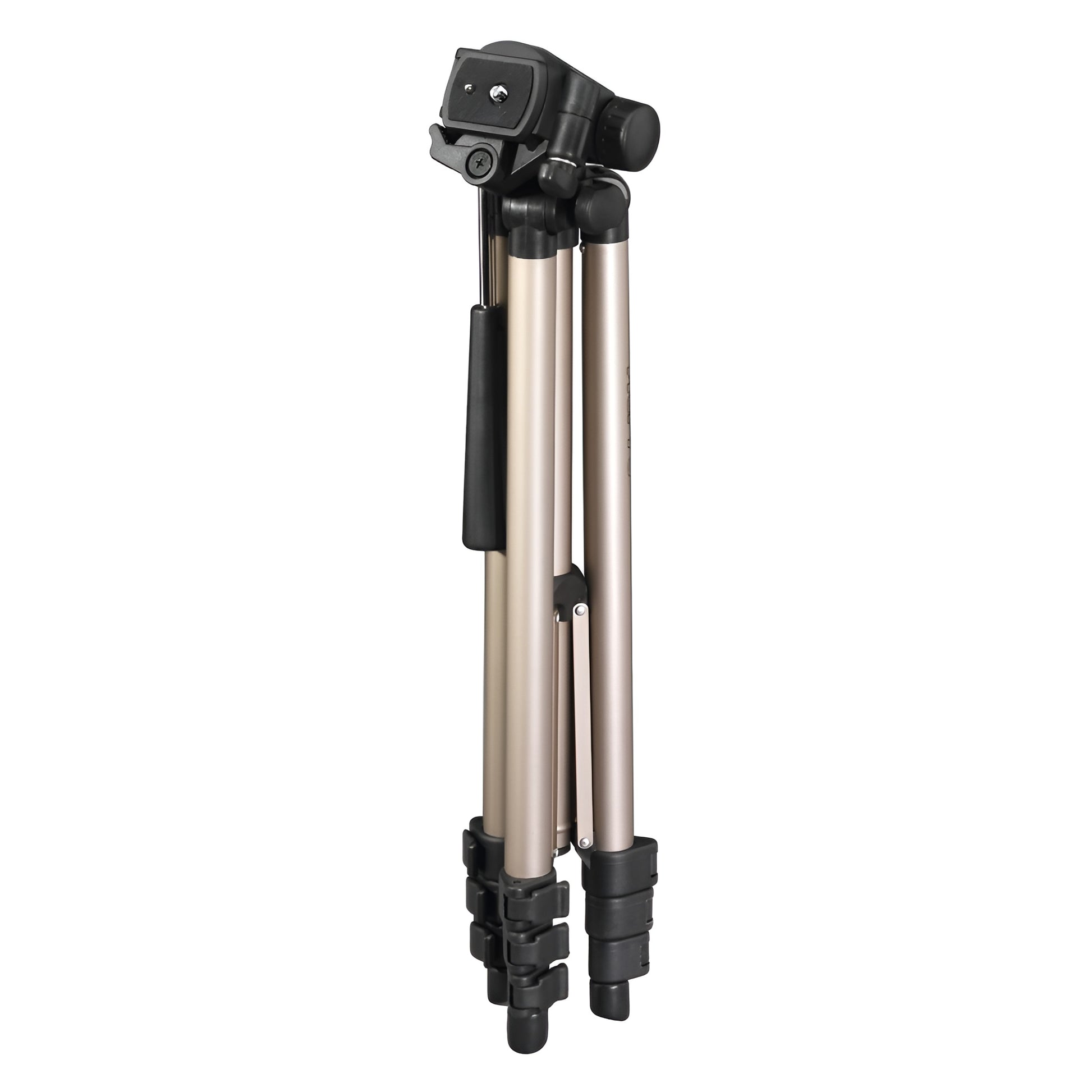 A Hama tripod supporting a camera, positioned for photography, showcasing stability and professional equipment.