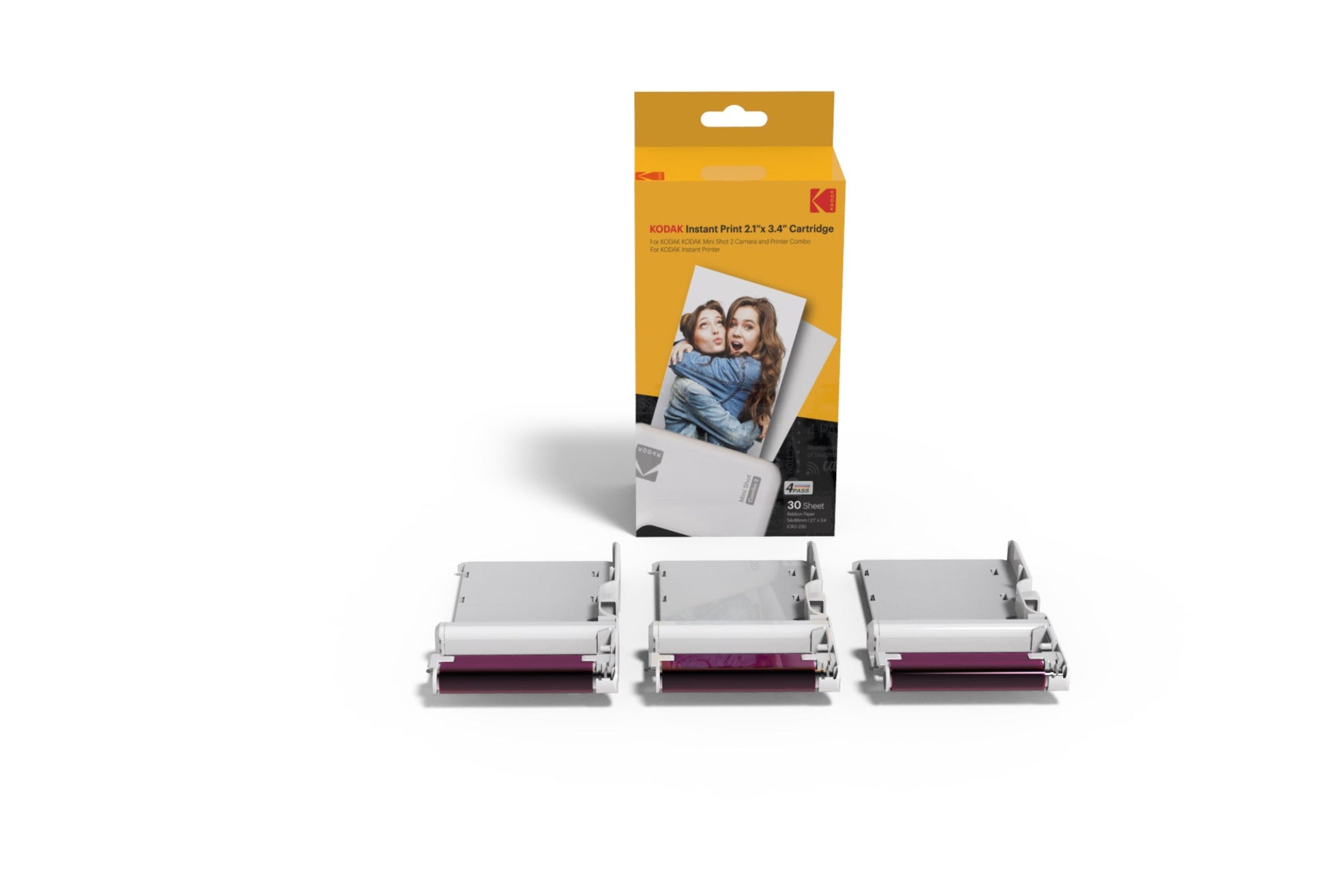 Kodak instant print cartridge pack, featuring cartridges for 30 sheets instant photo printing