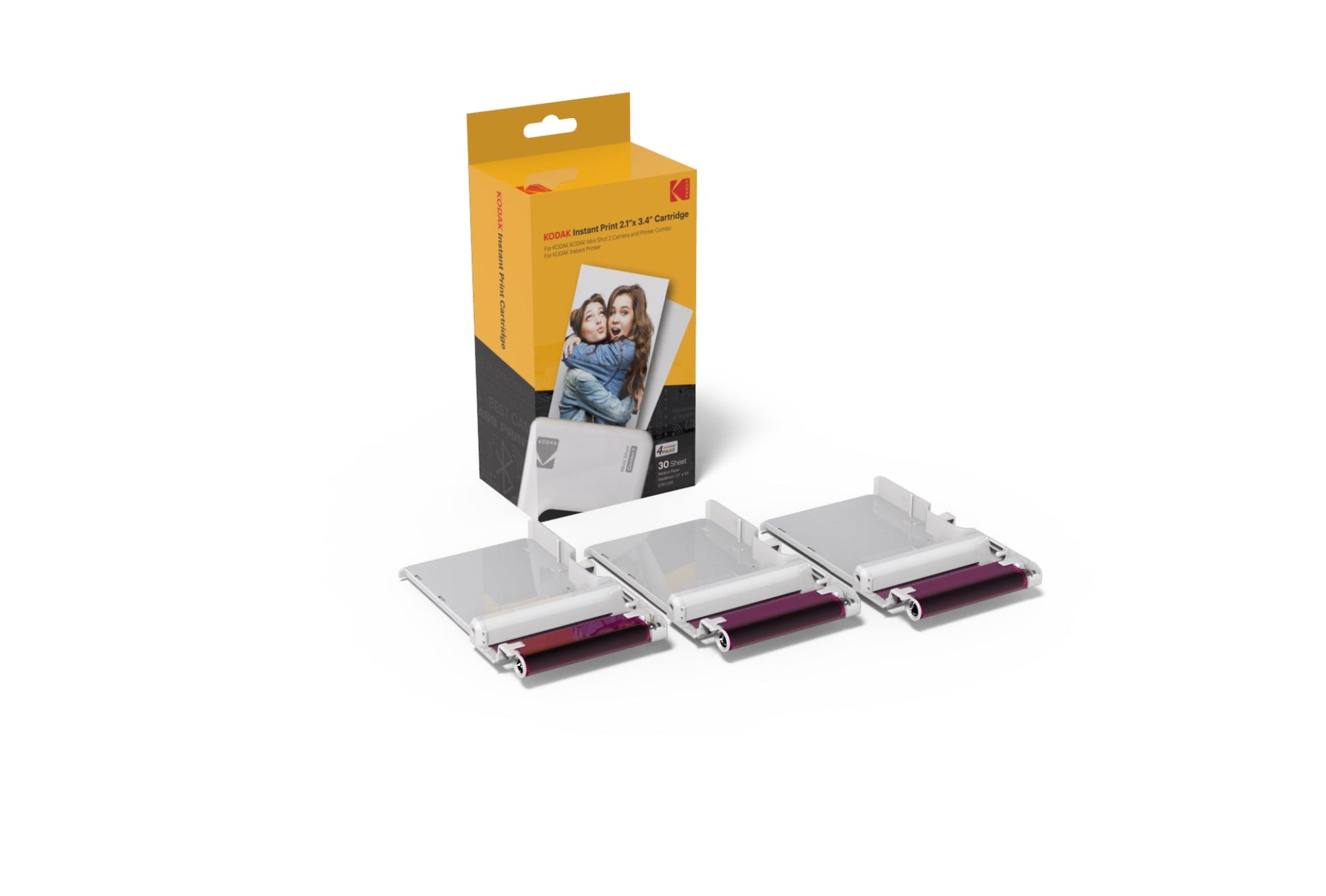 Kodak instant print cartridge pack, featuring cartridges for 30 sheets instant photo printing