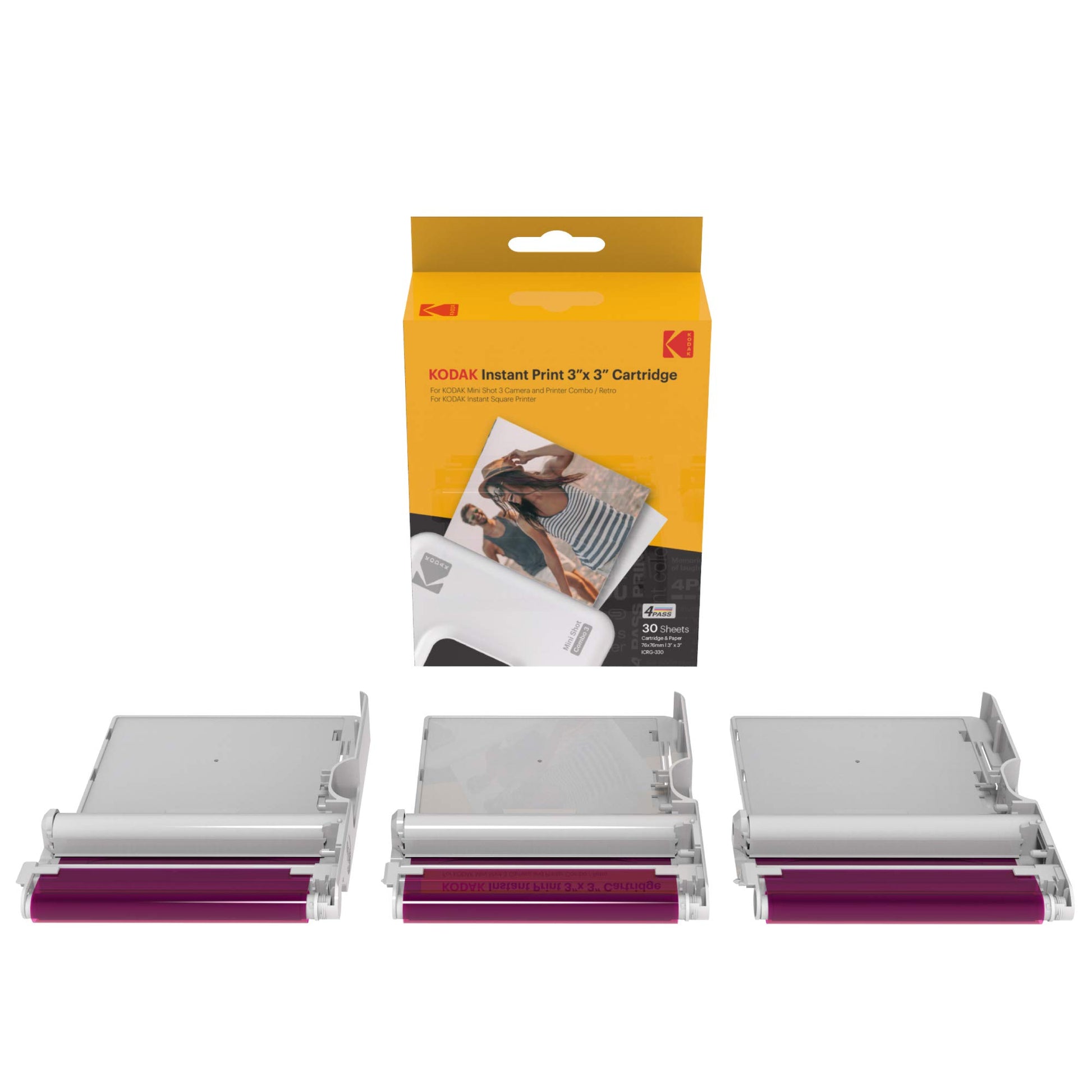 Kodak instant print cartridge pack, featuring cartridges for 30 sheets instant photo printing
