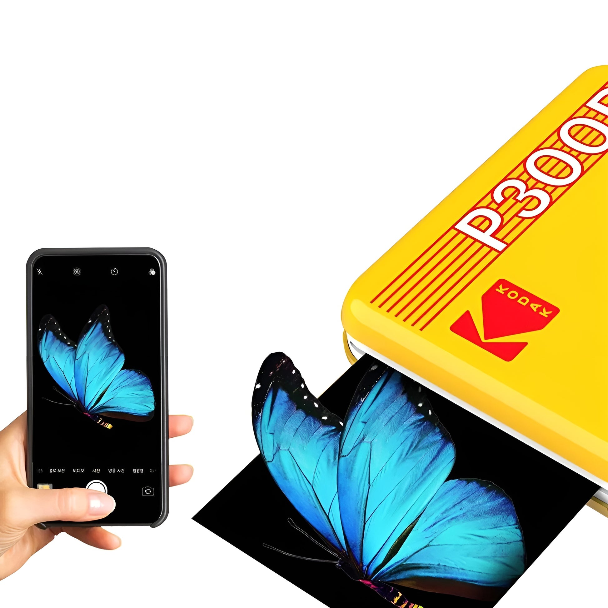 A yellow Kodak portable photo printer with retro design.