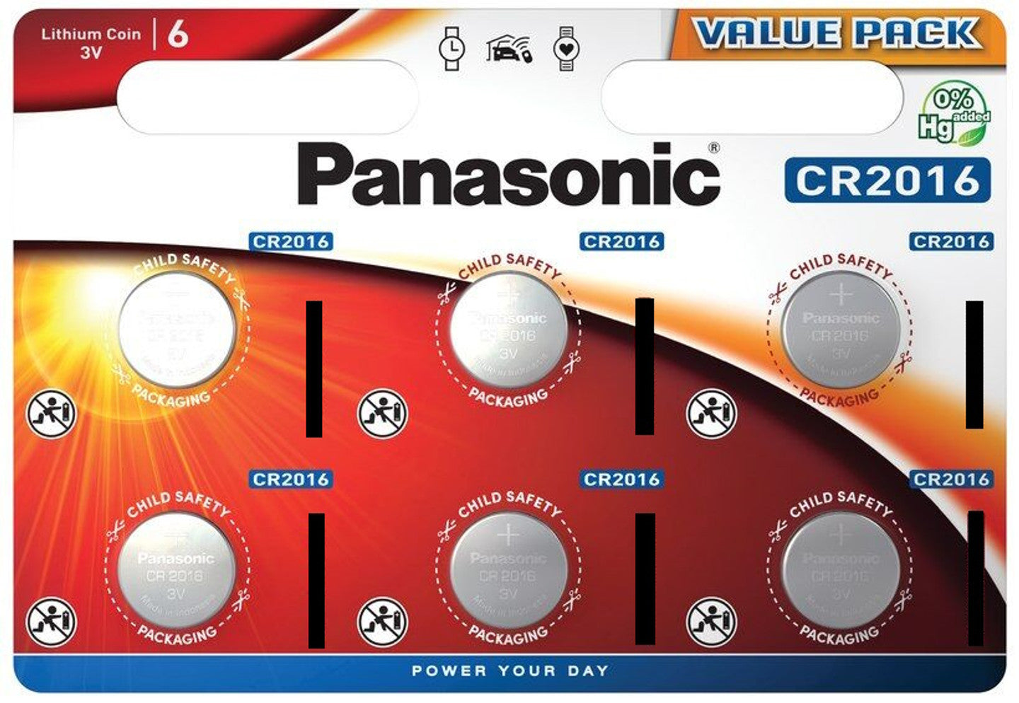 Panasonic CR2016 lithium battery, round and silver, commonly used in watches and small electronic devices.