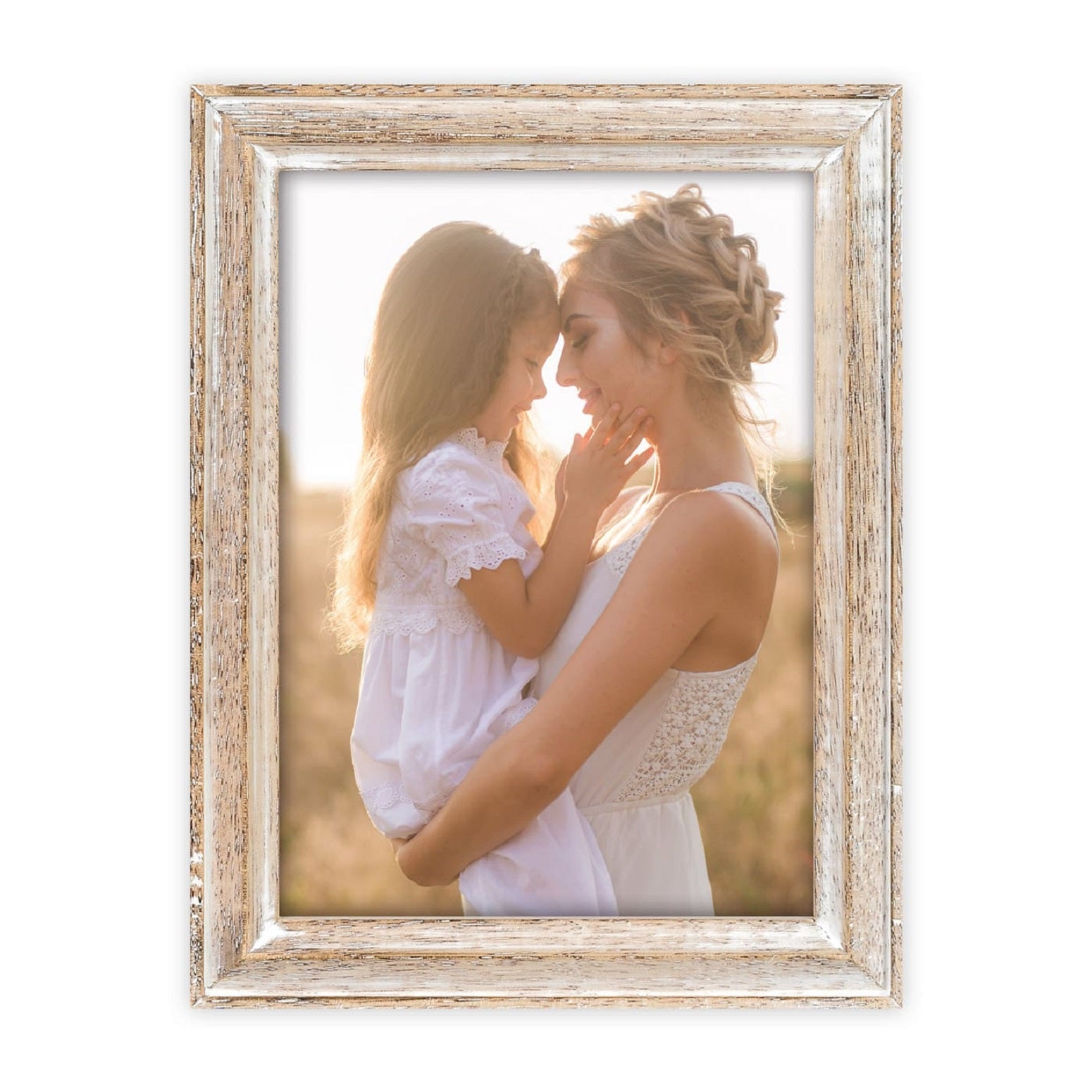 A ZEP natural color frame featuring a touching photograph of a mother and her daughter, capturing a special moment.