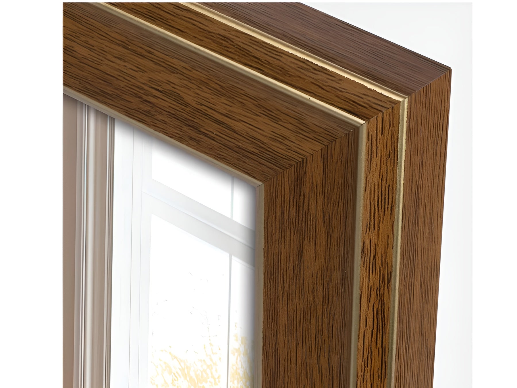 An elegant brown ZEP photo frame featuring a yellow chair, wooden frame, combining a cheerful hue with the warmth of natural wood for a stylish look.