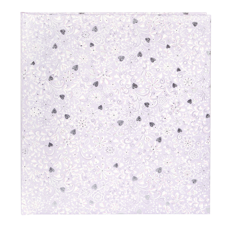 An elegant Goldbuch photo album with a lilac heart pattern, suitable for adding charm to a photo album collection.
