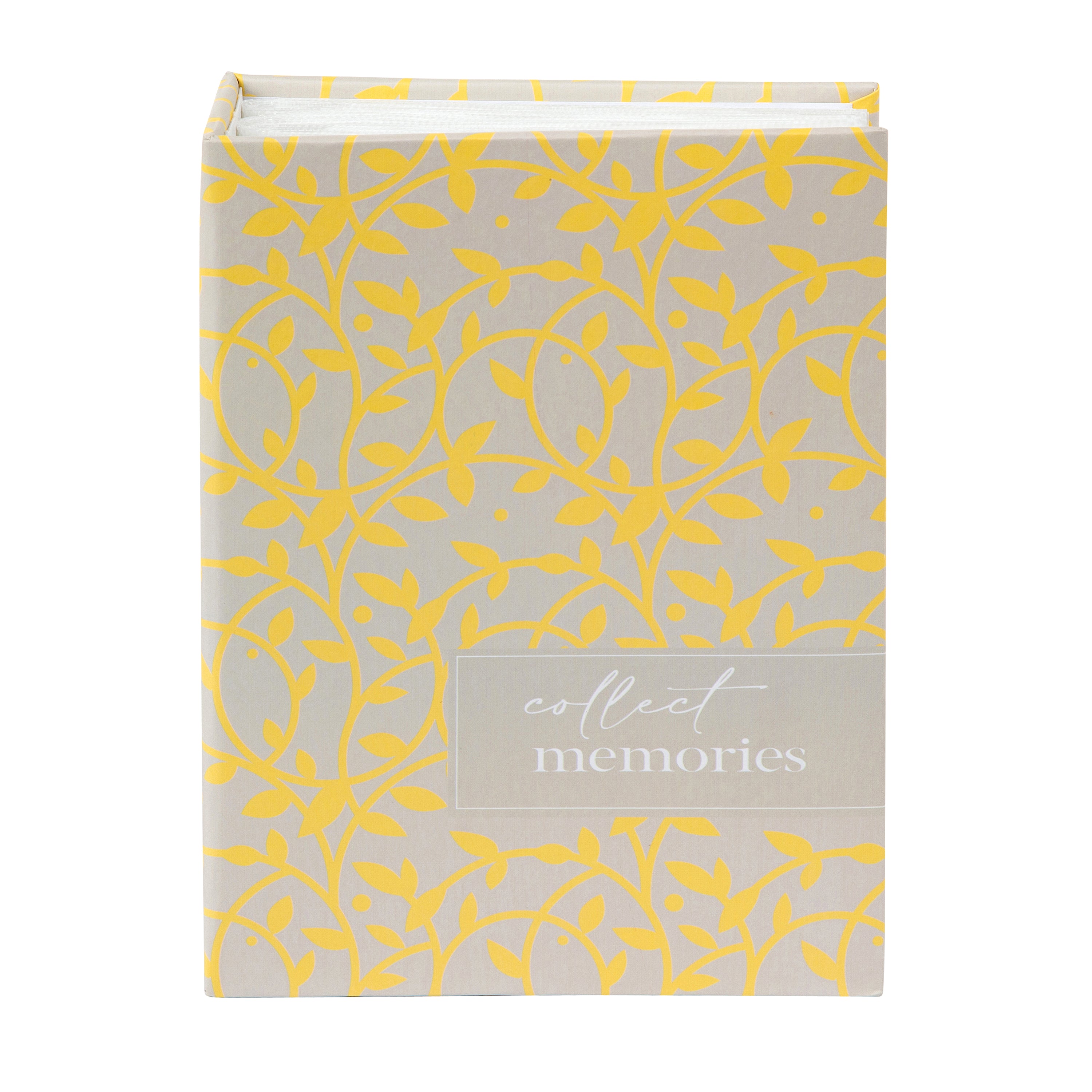 A multicolored Goldbuch photo album with elegant floral pattern.
