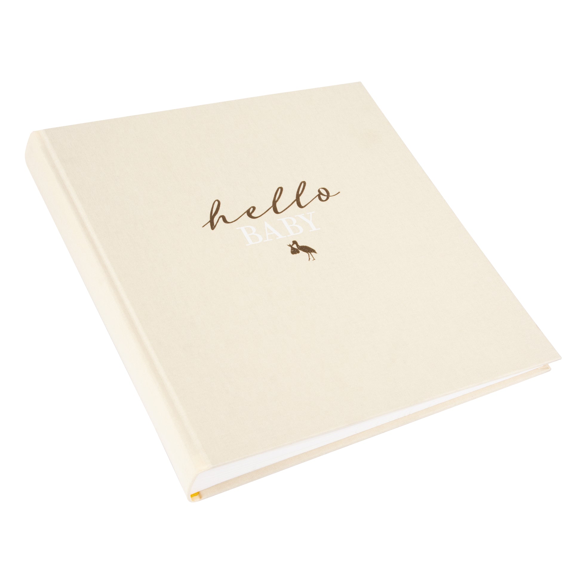 An adorable Goldbuch photo album labeled "Hello Baby," capturing the joyful moments and milestones of a newborn's journey.