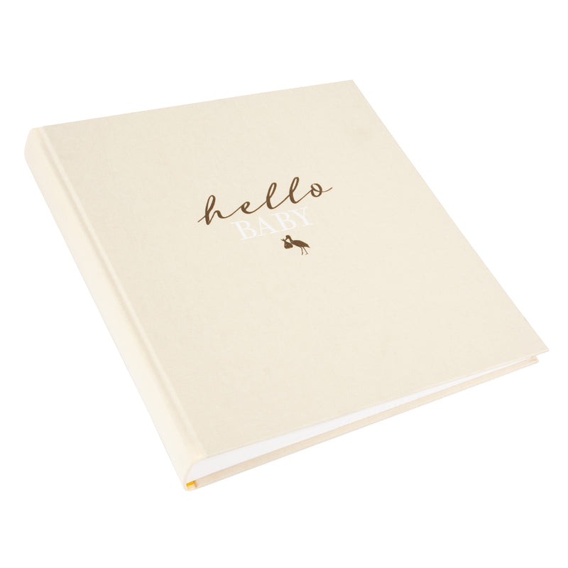 An adorable Goldbuch photo album labeled "Hello Baby," capturing the joyful moments and milestones of a newborn's journey.