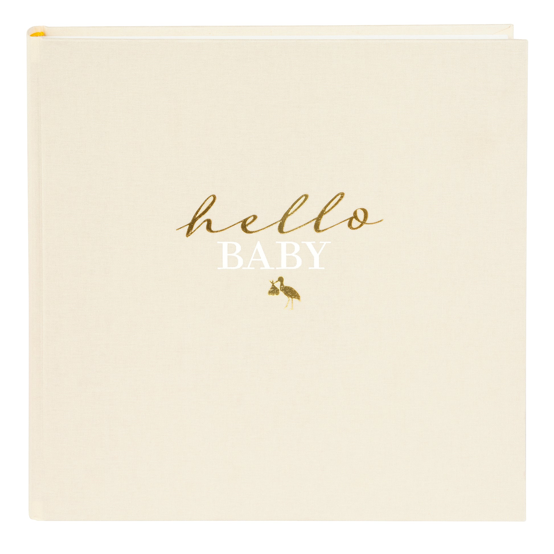 An adorable Goldbuch photo album labeled "Hello Baby," capturing the joyful moments and milestones of a newborn's journey.